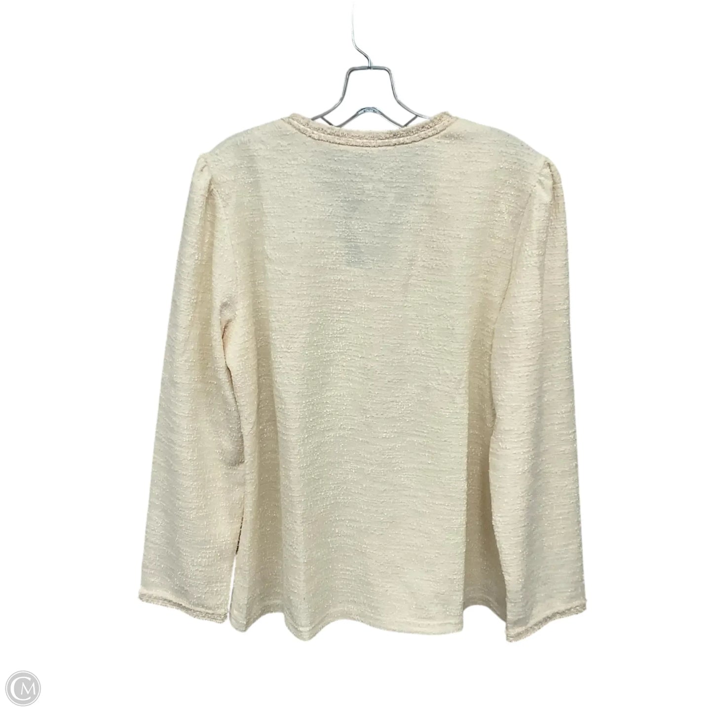 Top Long Sleeve By Clothes Mentor In Cream, Size: Xl