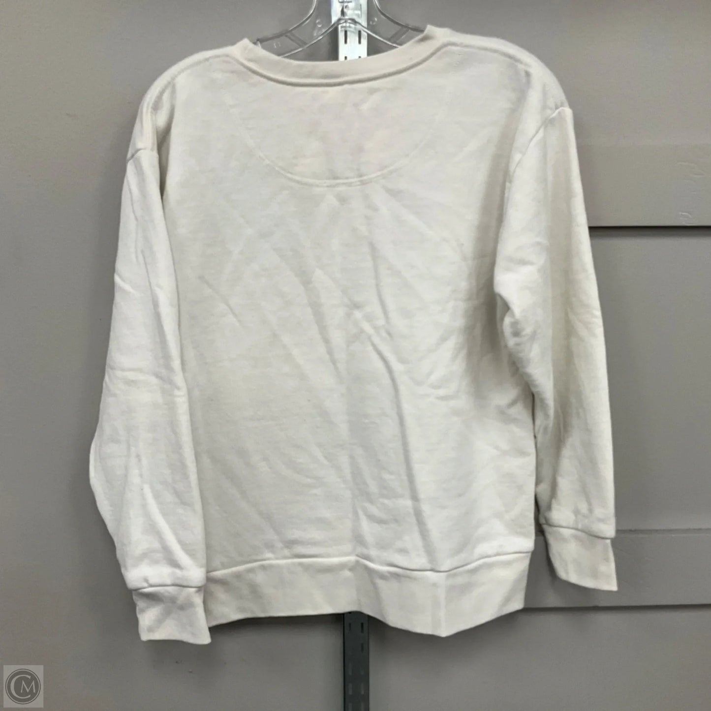 Sweatshirt Collar By Clothes Mentor In White, Size: S
