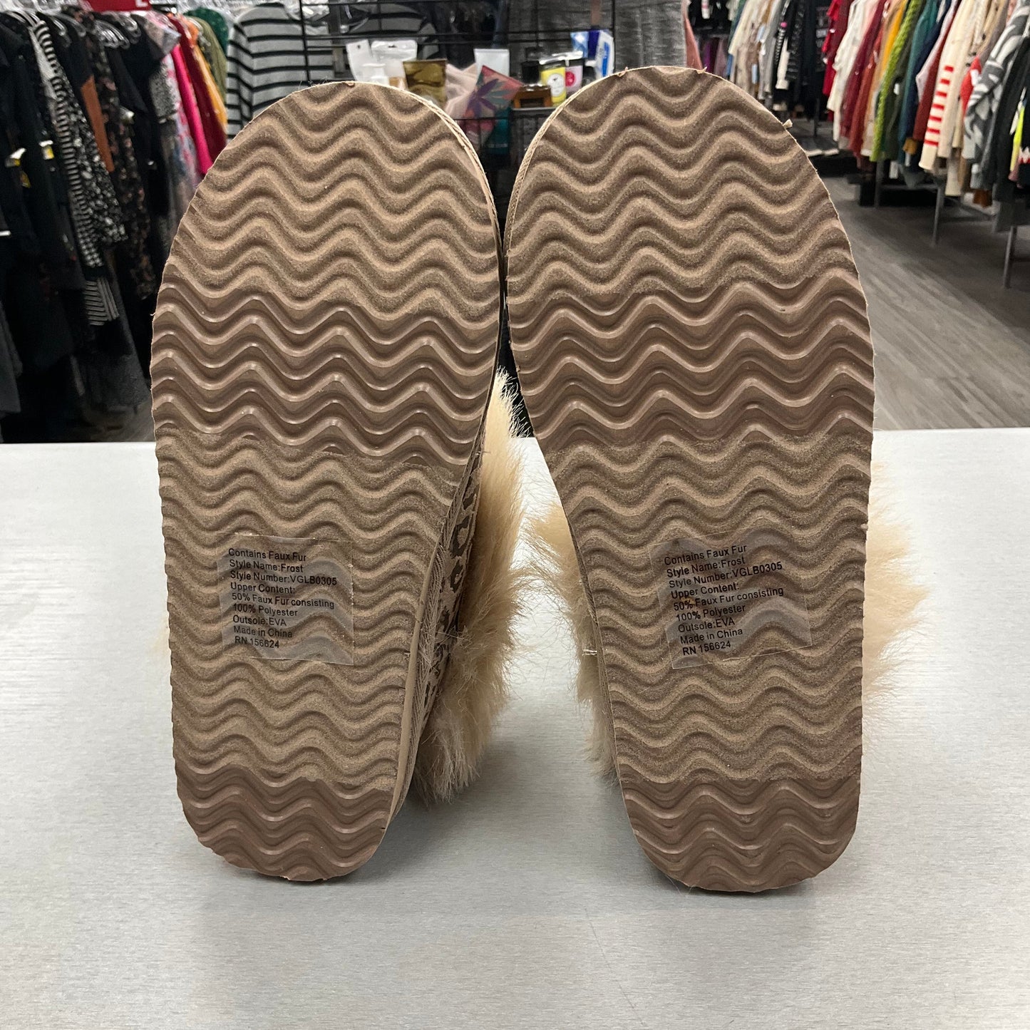 Boots Ankle Flats By Clothes Mentor In Animal Print, Size: 6.5