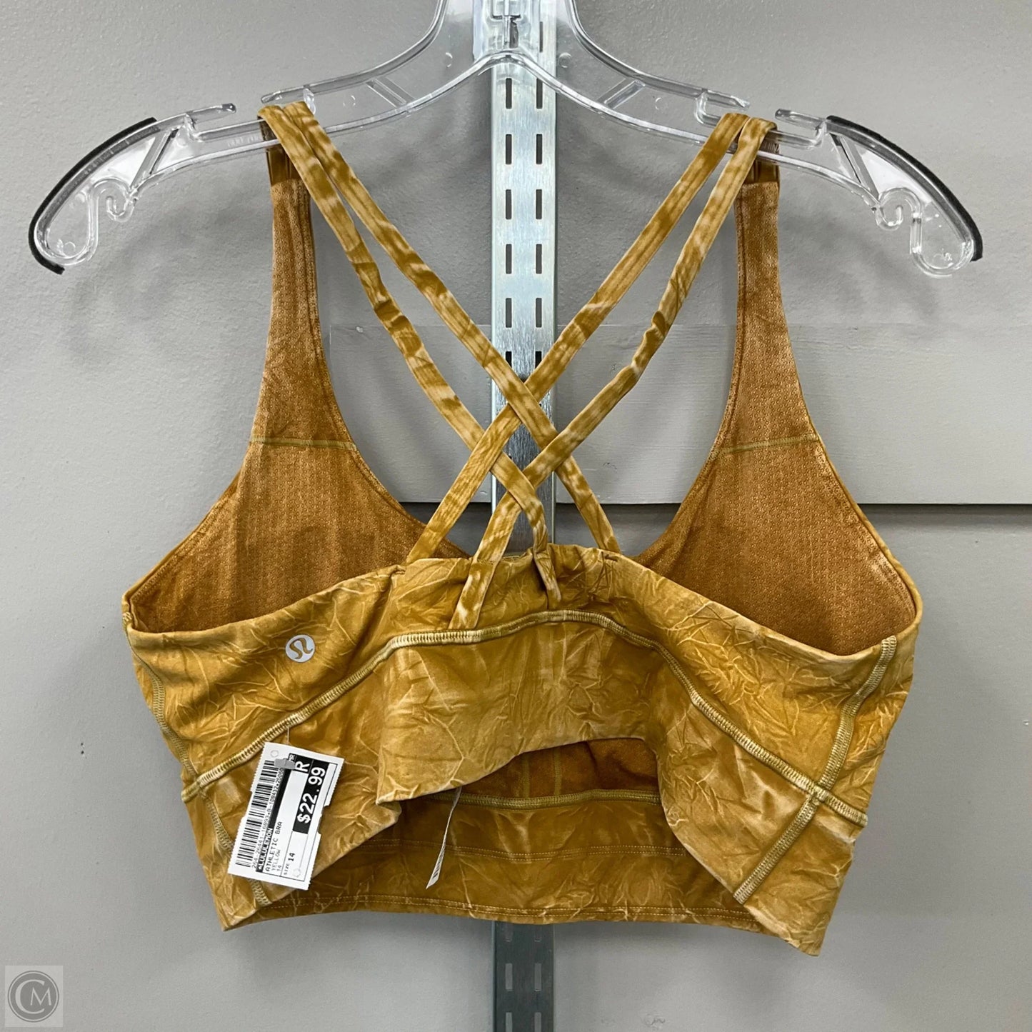 Athletic Bra By Lululemon In Yellow, Size: 14