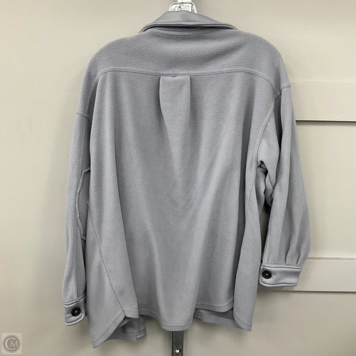 Jacket Shirt By Zenana Outfitters In Grey, Size: M