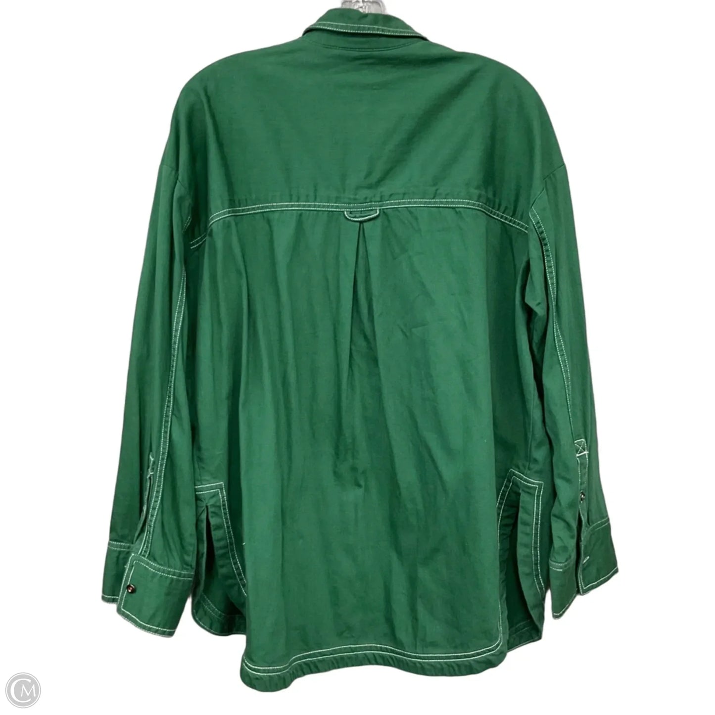 Jacket Shirt By Pilcro In Green, Size: L