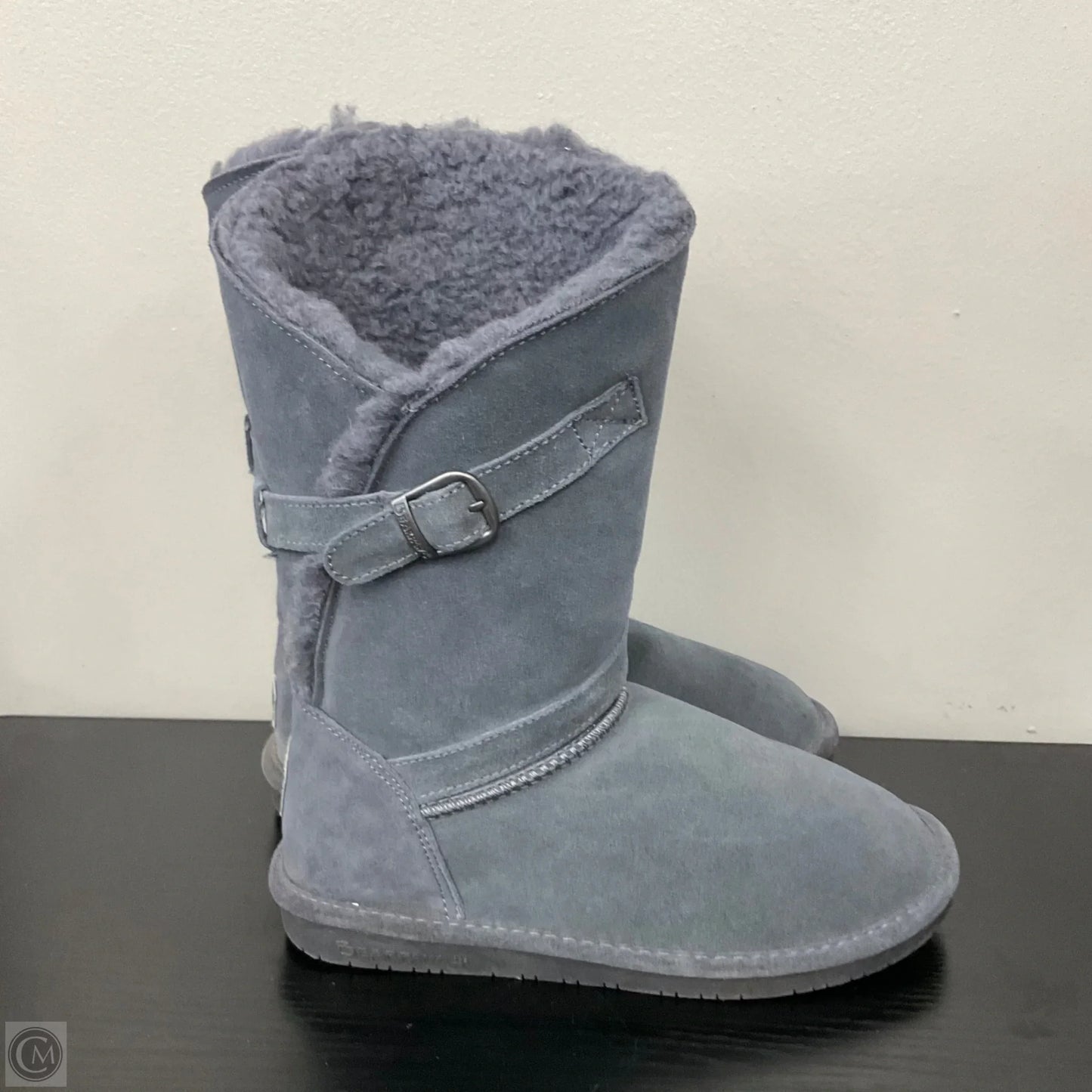 Boots Mid-calf Flats By Bearpaw In Grey, Size: 8