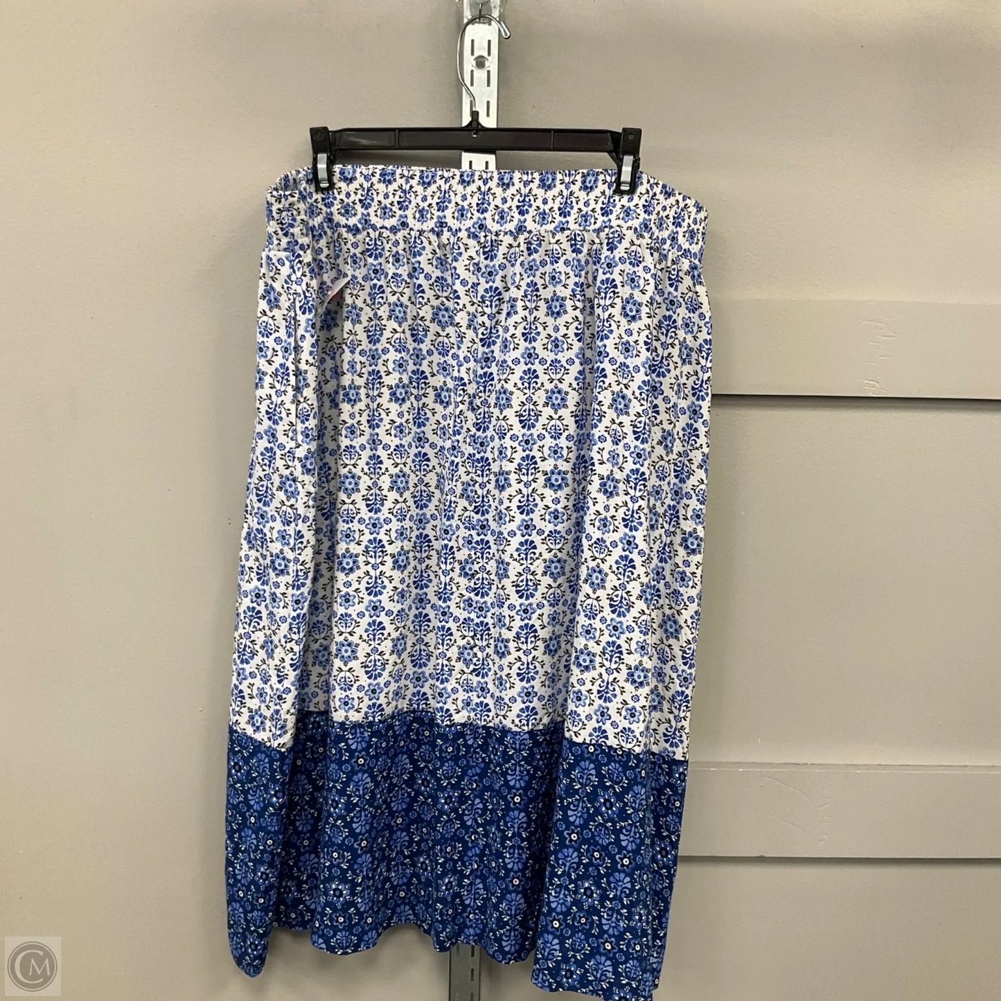 Skirt Maxi By Cmf In Blue & White, Size: 2x