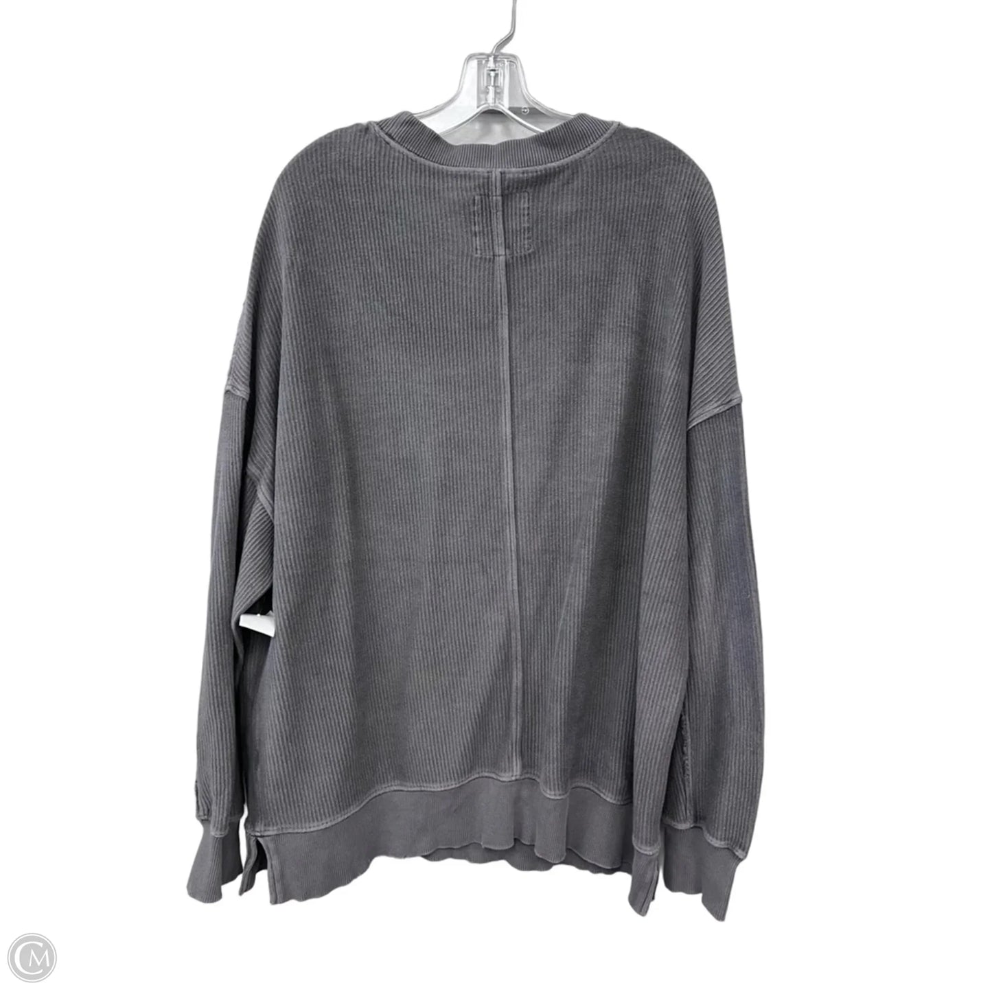 Top Long Sleeve By Aerie In Grey, Size: M