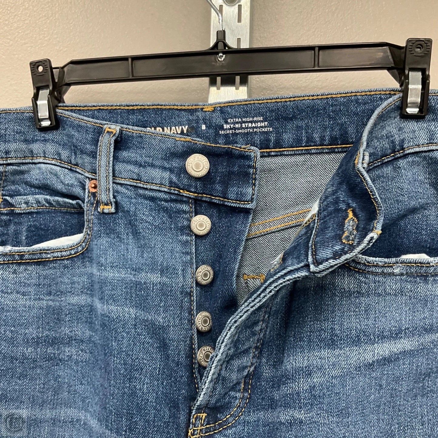Jeans Straight By Old Navy In Blue Denim, Size: 8