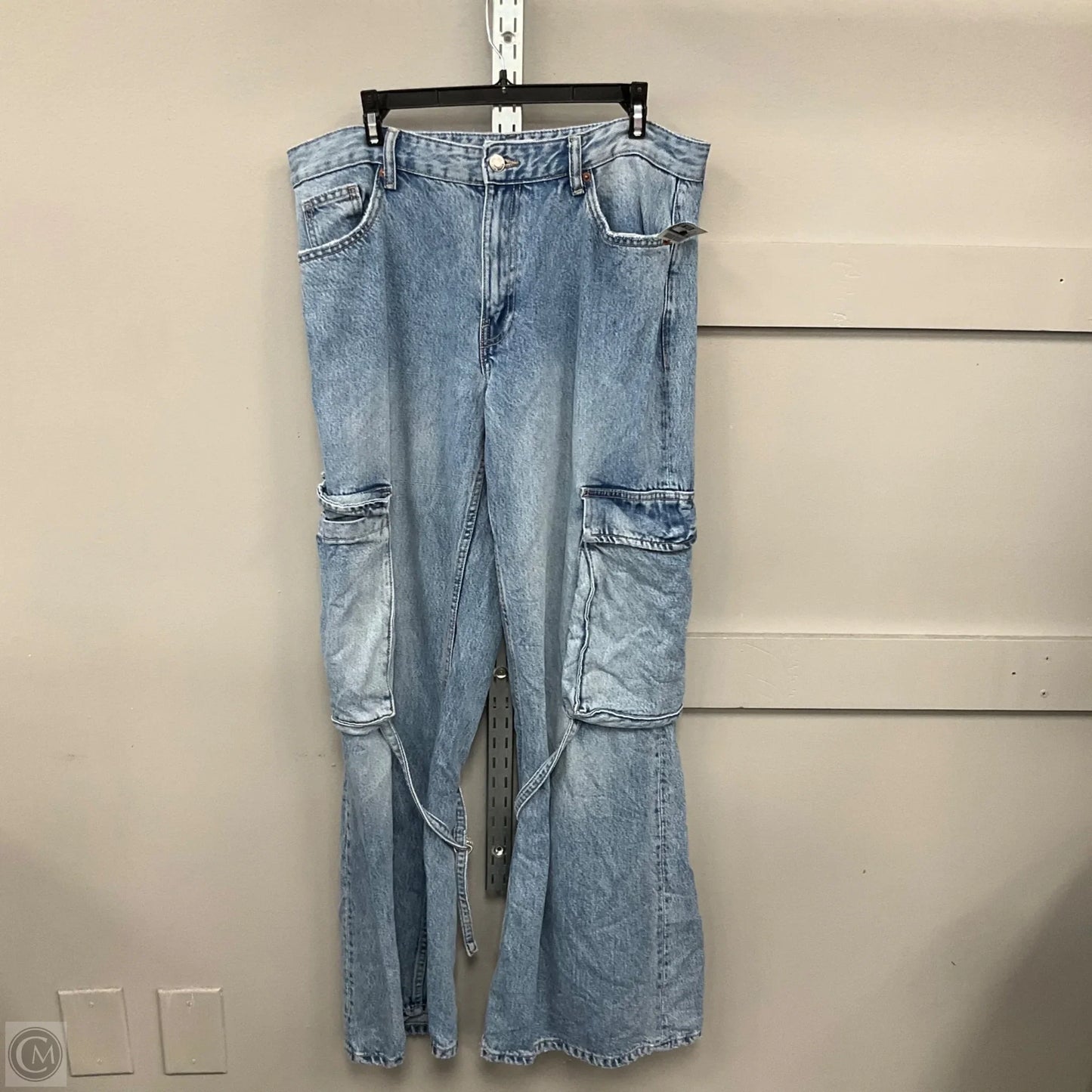Jeans Wide Leg By Zara In Blue Denim, Size: 10