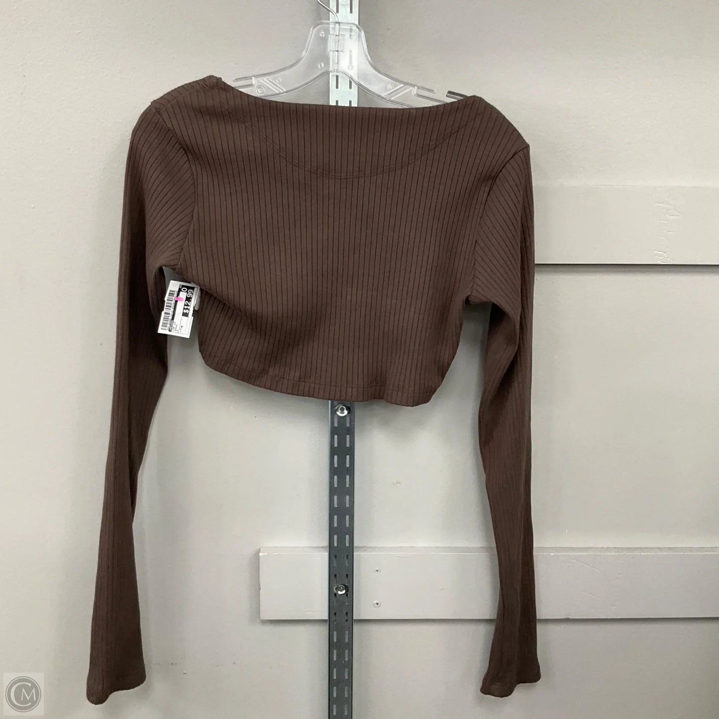 Top Long Sleeve By Adidas In Brown, Size: M