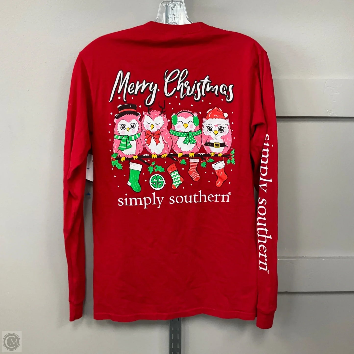 Top Long Sleeve Basic By Simply Southern In Red, Size: S