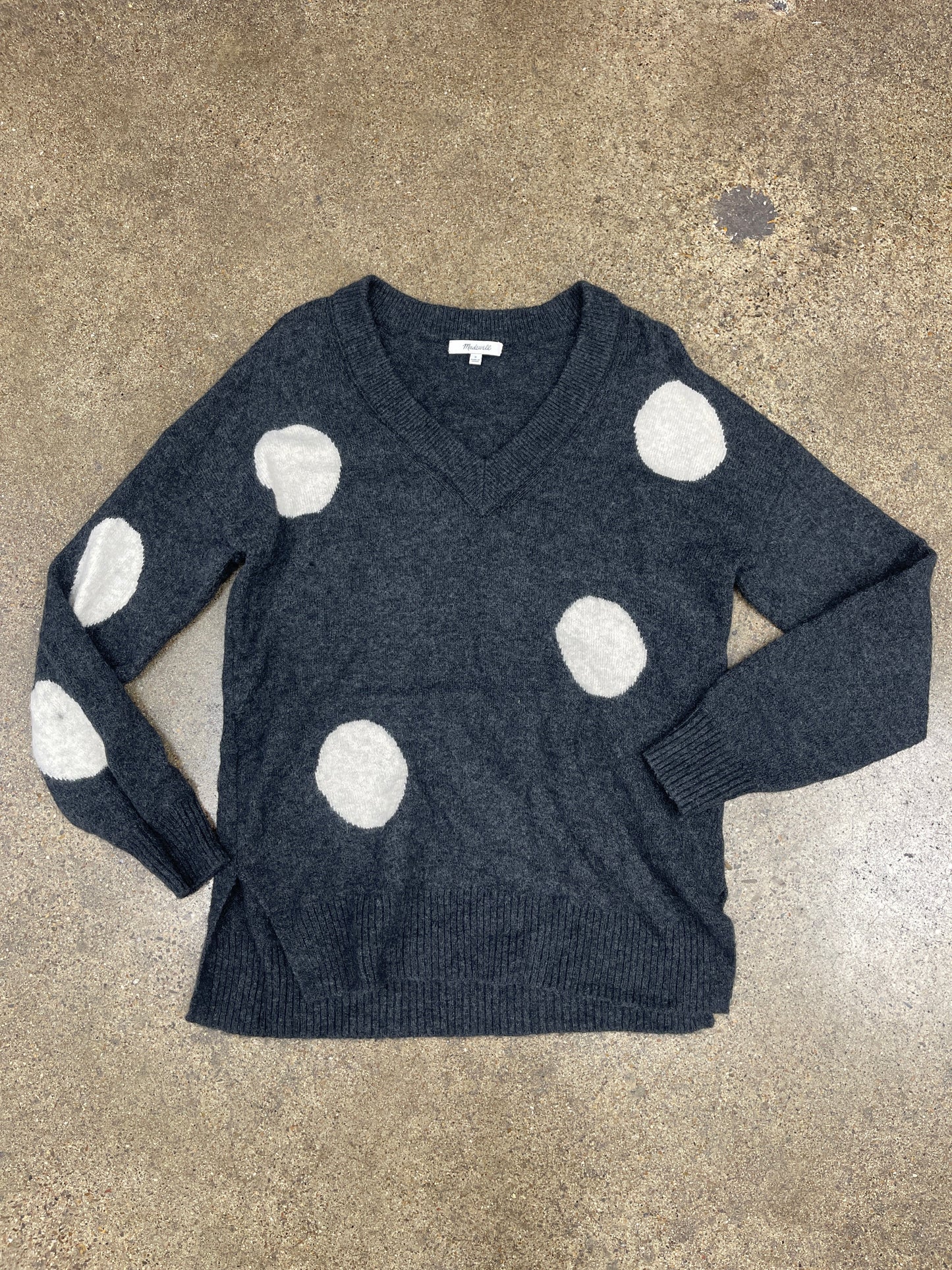 Sweater By Madewell In Grey & White, Size: S