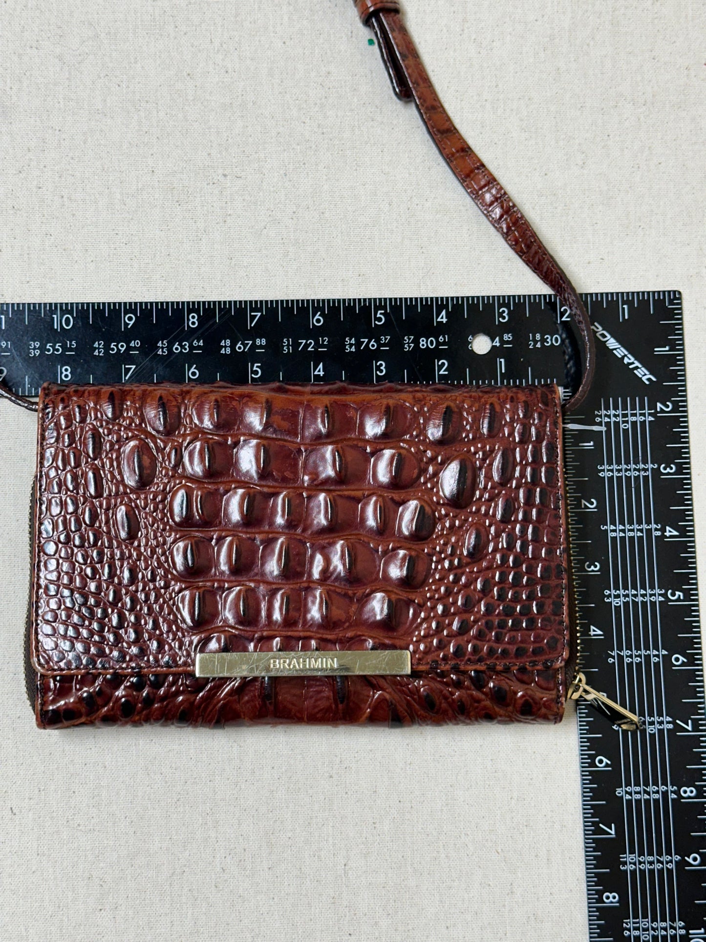 Crossbody Designer By Brahmin In Brown, Size:Small