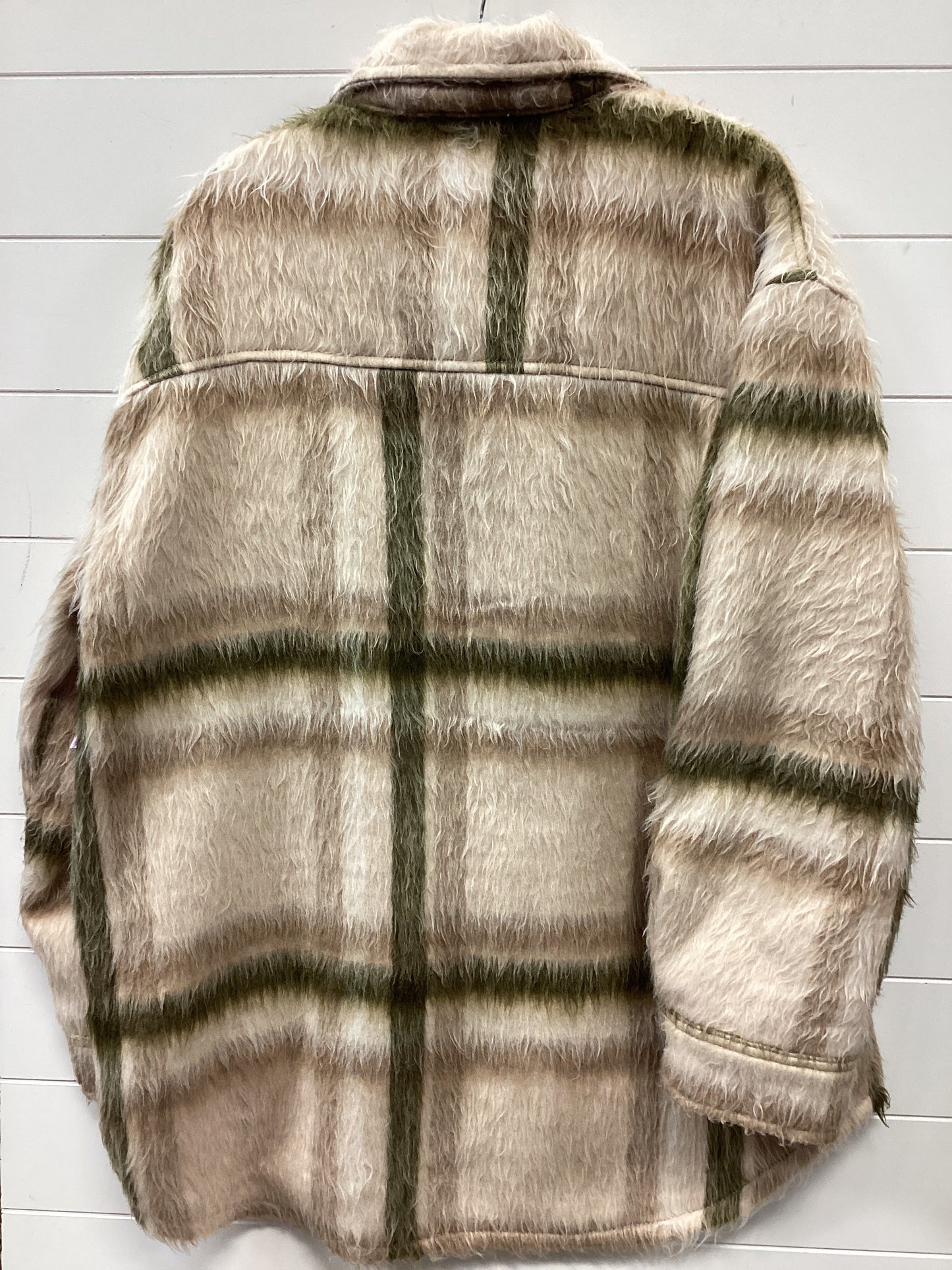 Jacket Fleece By American Eagle In Cream & Green, Size:Xl