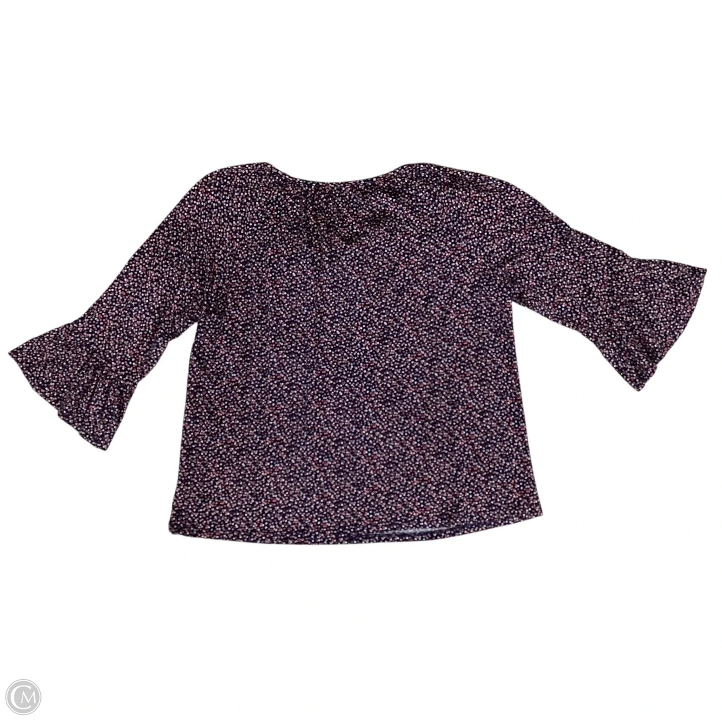 Top 3/4 Sleeve Designer By Michael Kors In Black & Pink, Size: L