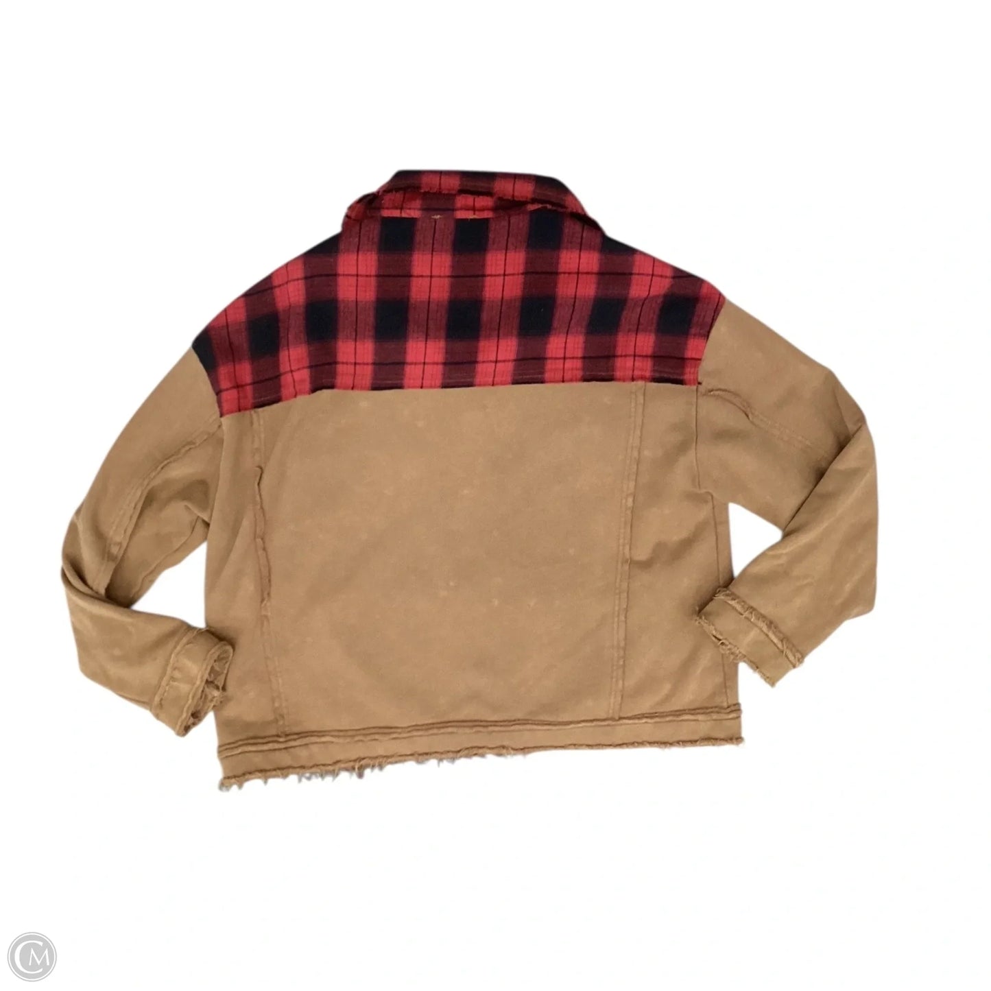 Jacket Shirt By Pol In Tan, Size: S