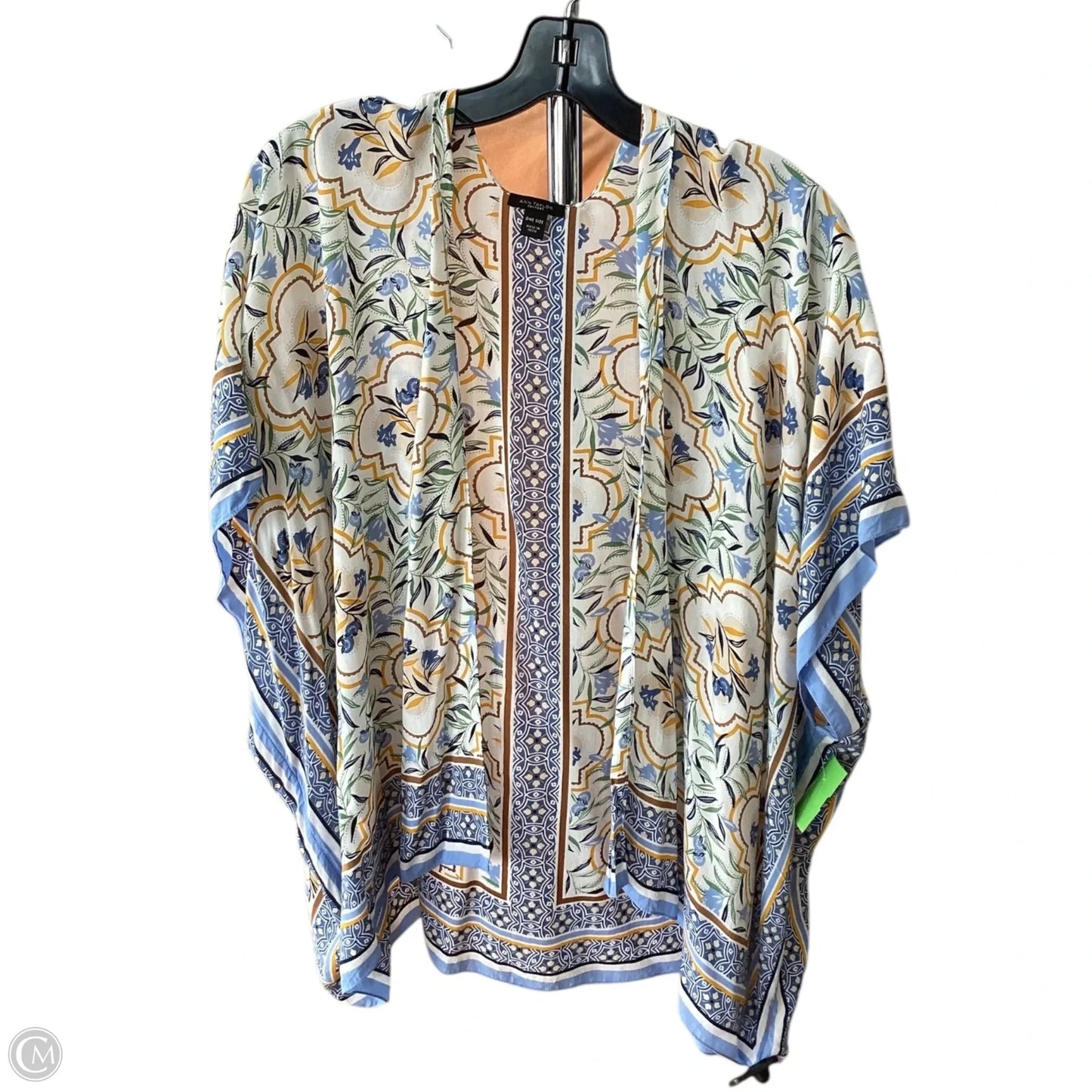 Kimono By Ann Taylor In Blue & Yellow, Size: Osfm