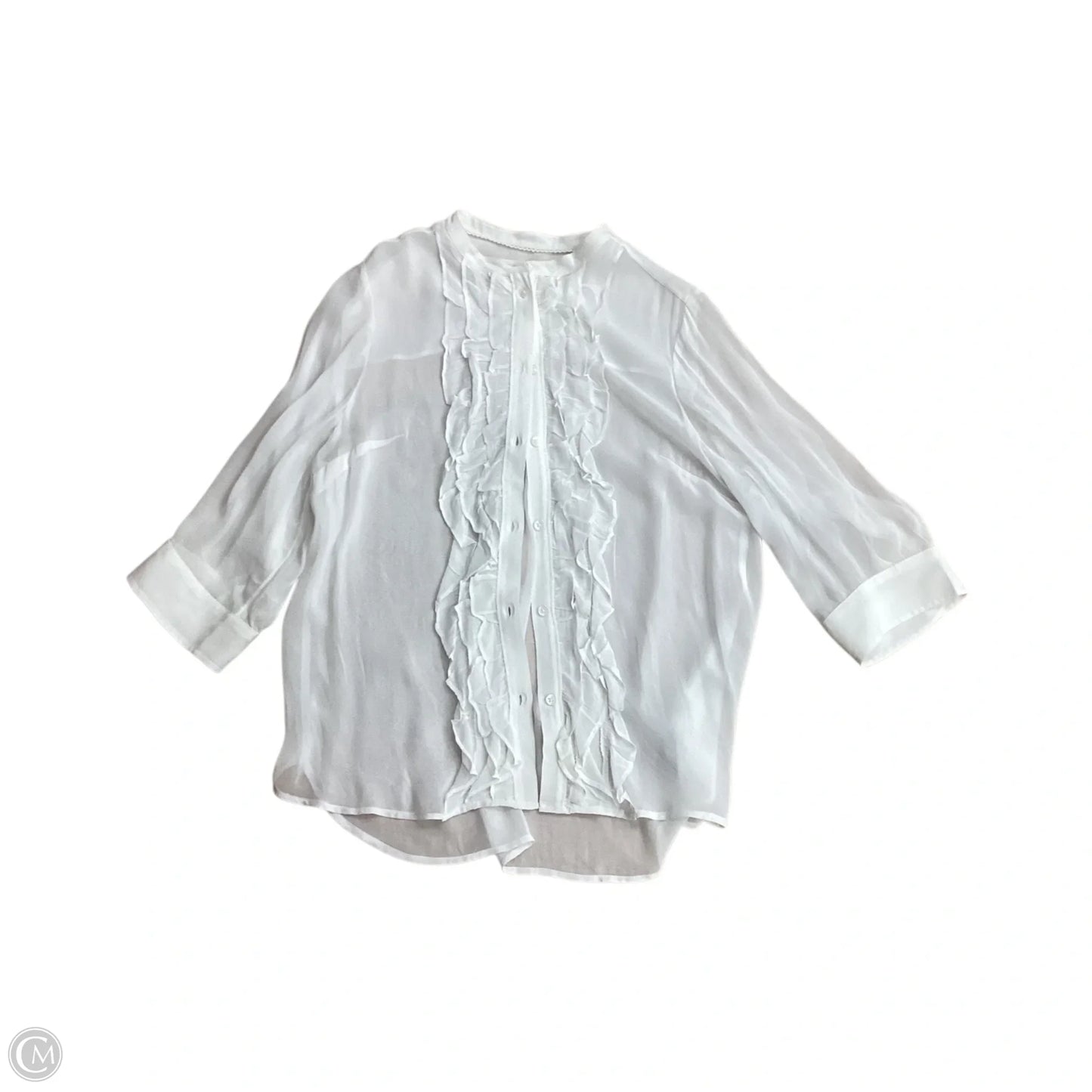 Blouse Long Sleeve By Maeve In White, Size: M