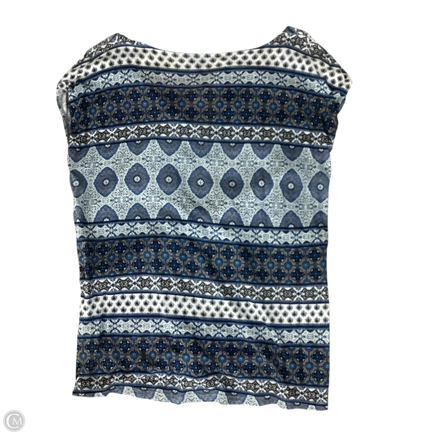 Top Sleeveless By Lucky Brand In Blue & Grey, Size: L