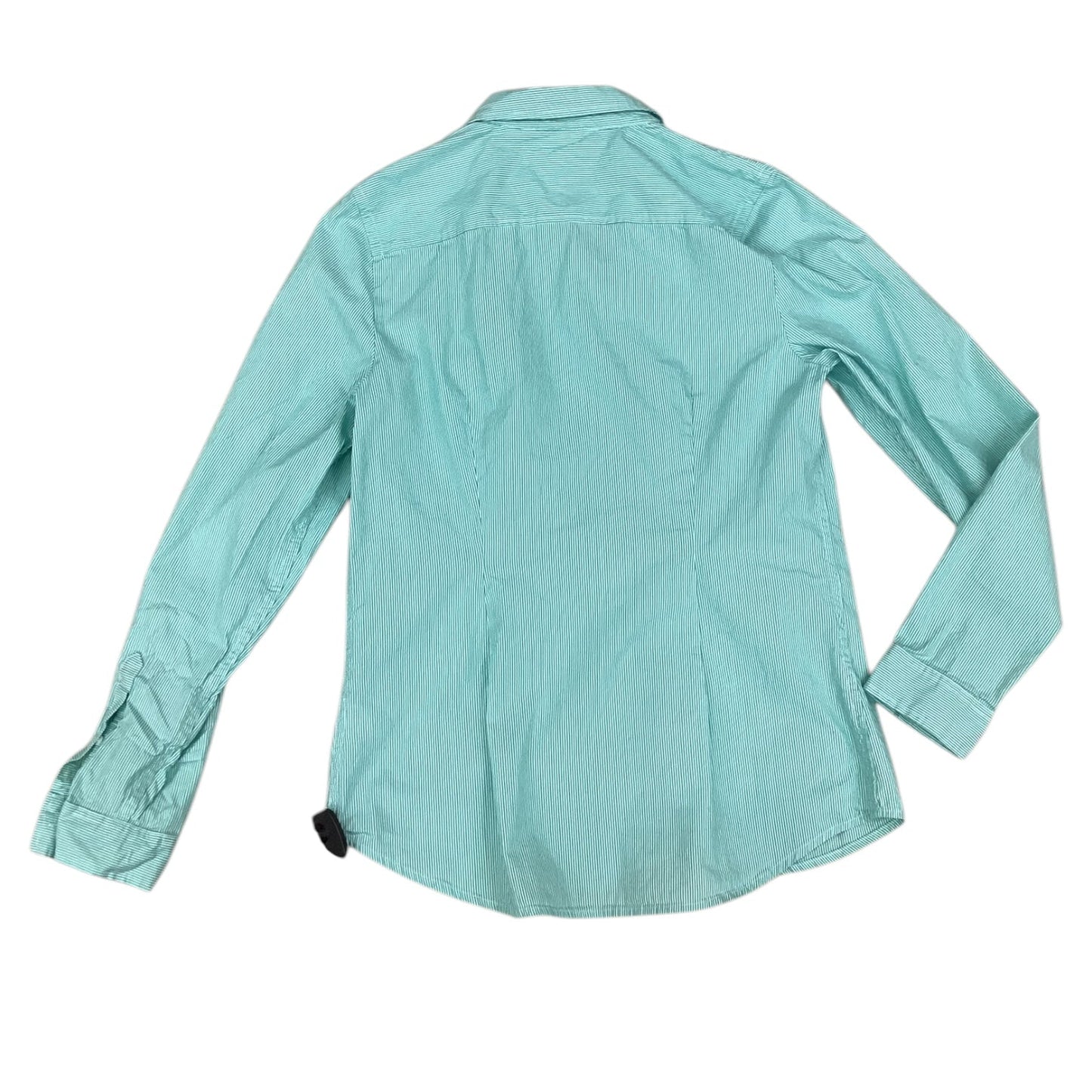 Blouse Long Sleeve By Tommy Hilfiger In Green & White, Size: M