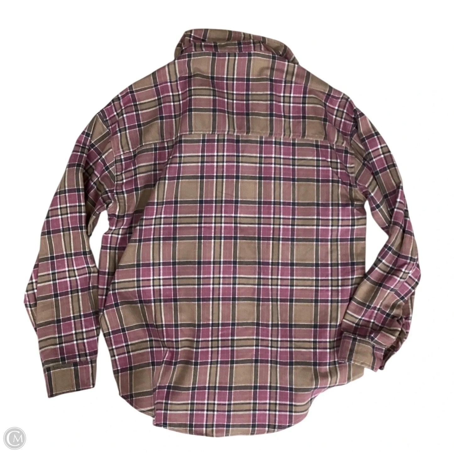 Blouse Long Sleeve By Aeropostale In Plaid Pattern, Size: S
