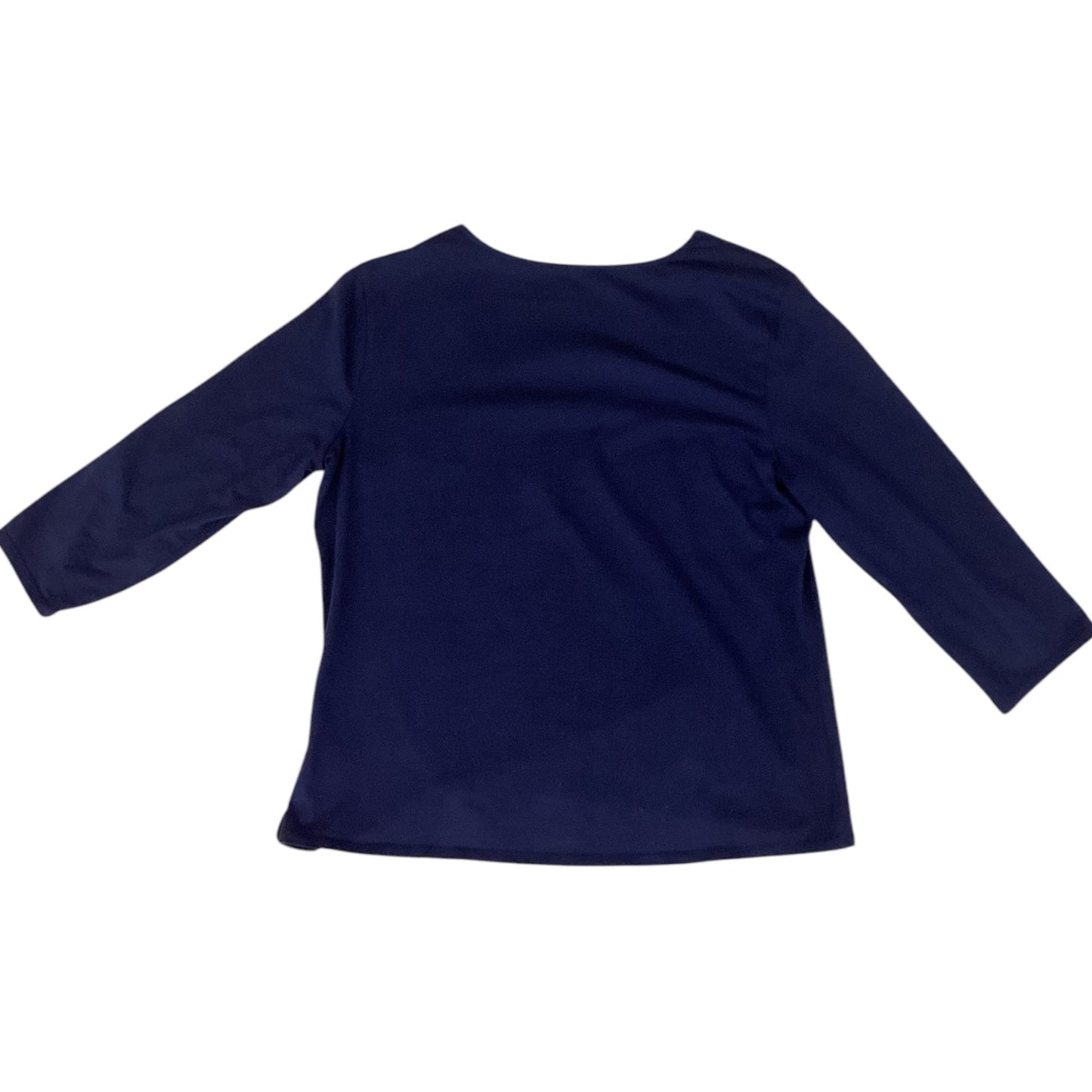 Top Long Sleeve By Coldwater Creek In Blue & White, Size: L