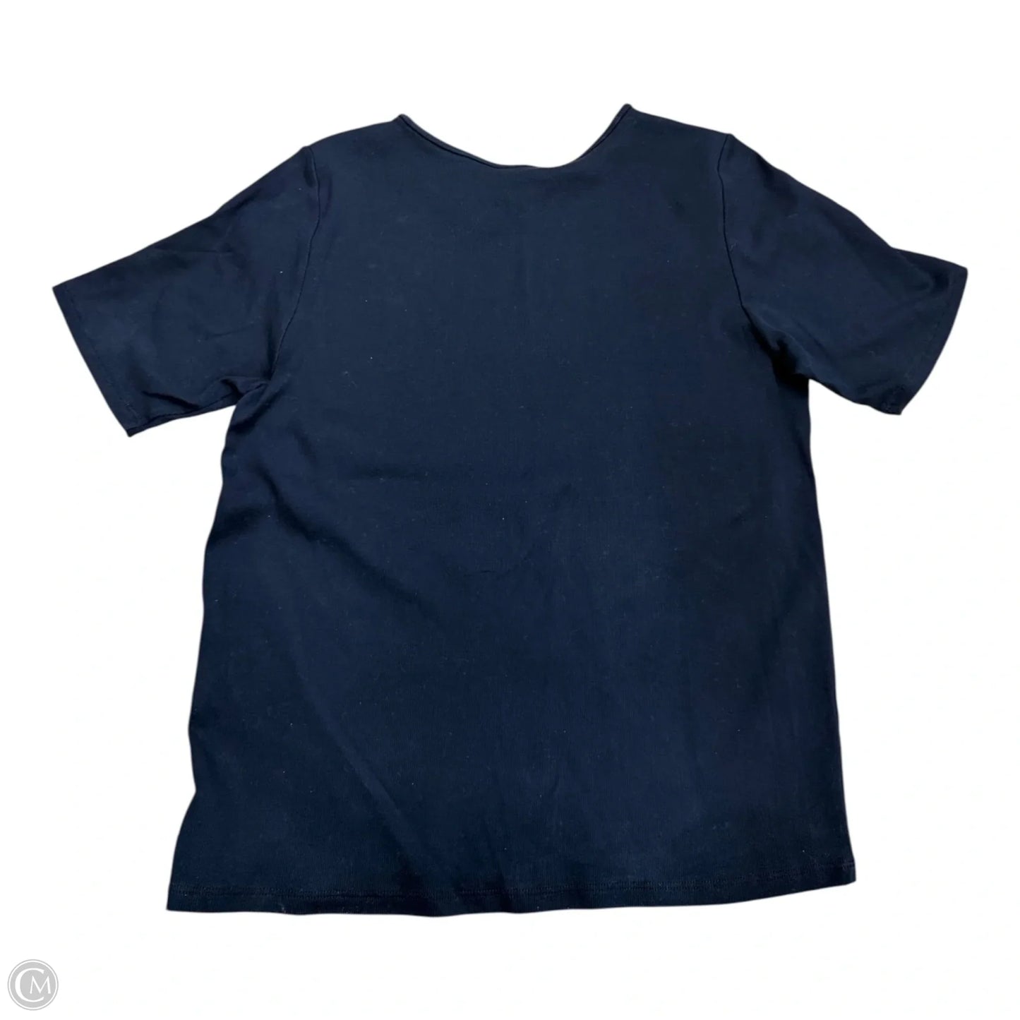 Top Short Sleeve By Eileen Fisher In Black, Size: 1x