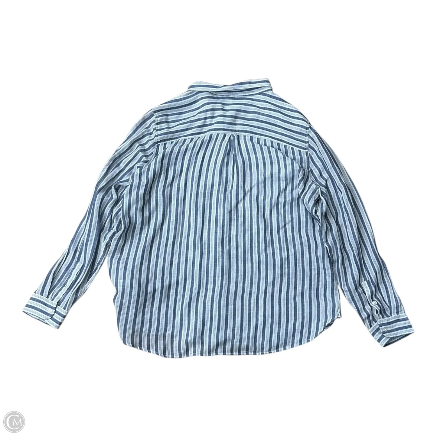 Top Long Sleeve By Lucky Brand In Blue & Cream, Size: Xl