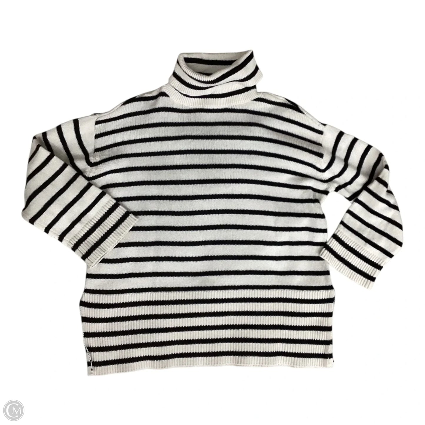 Sweater By Loft In Black & Cream, Size: Sp