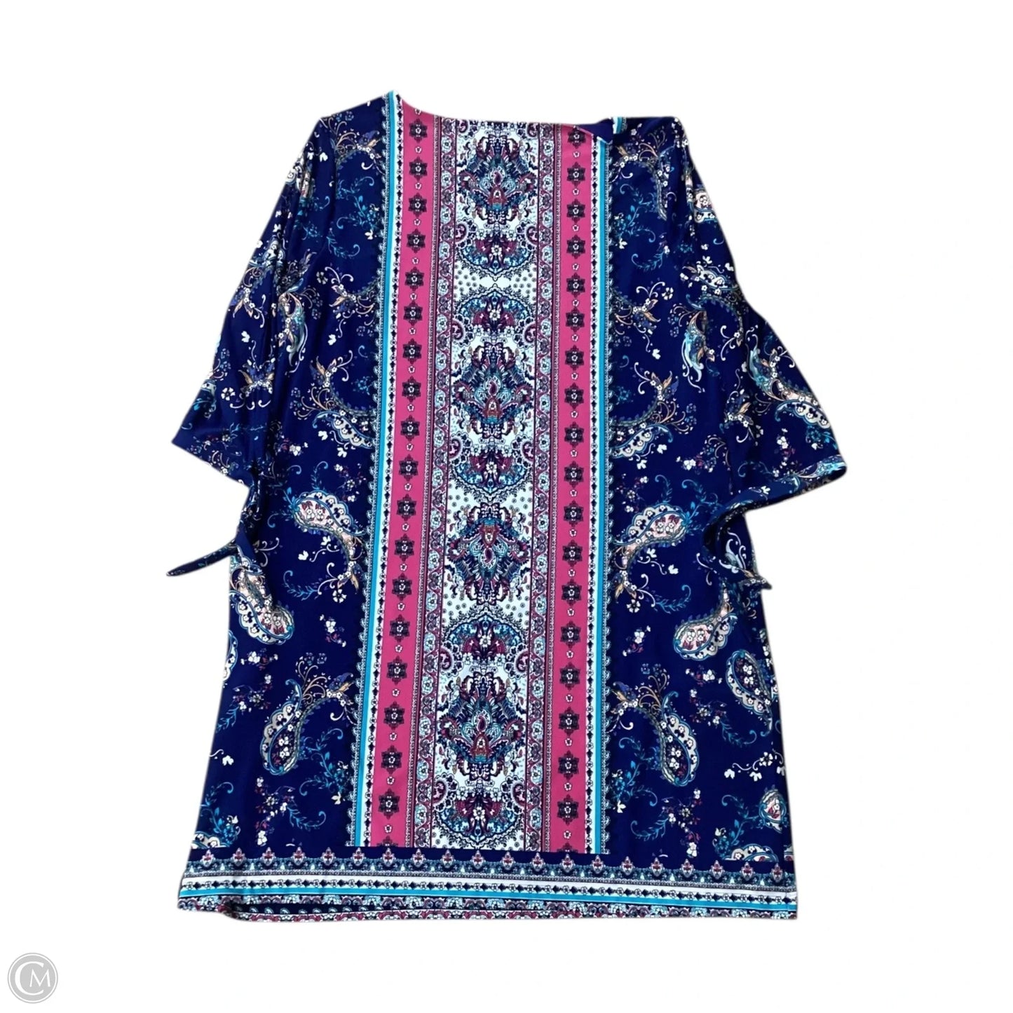 Dress Casual Midi By Chicos In Blue & Pink, Size: 30