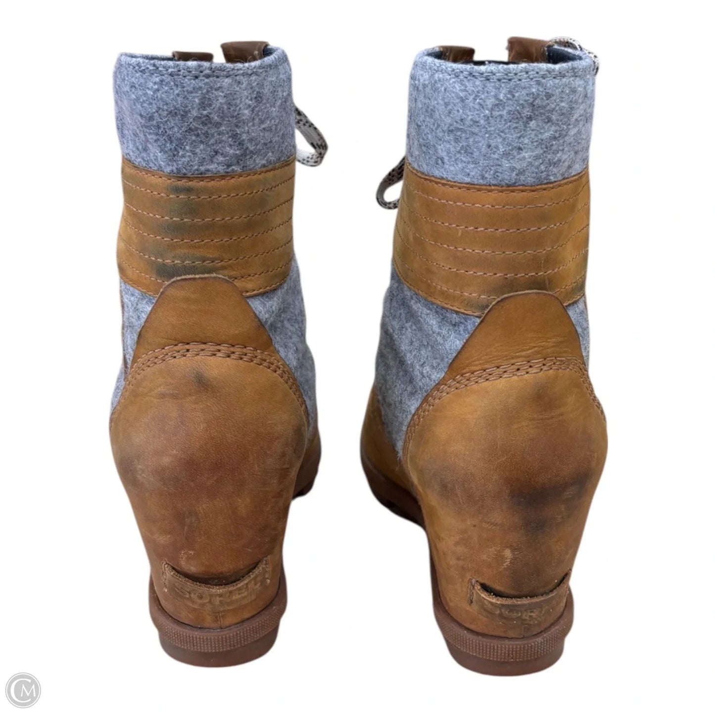 Shoes Heels Wedge By Sorel In Brown, Size: 9.5
