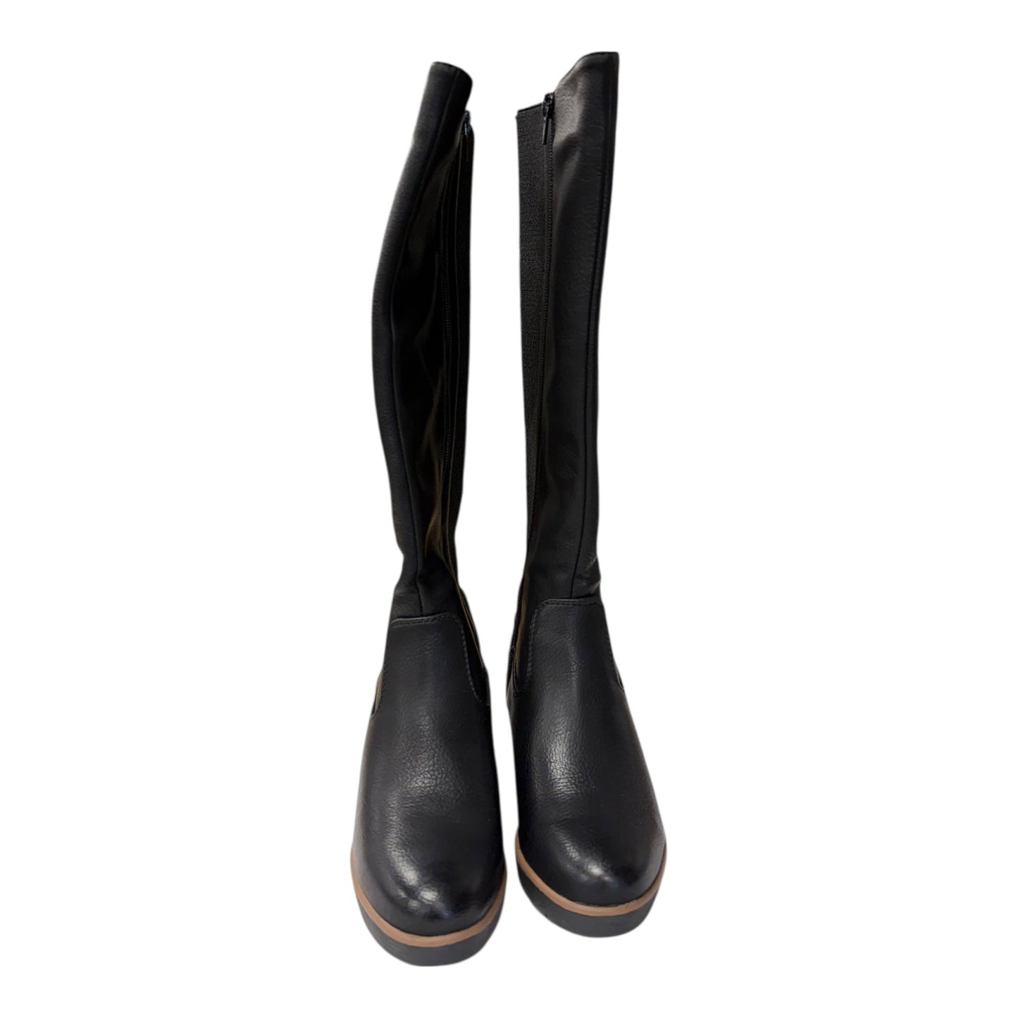Boots Knee Flats By Cme In Black, Size:5.5