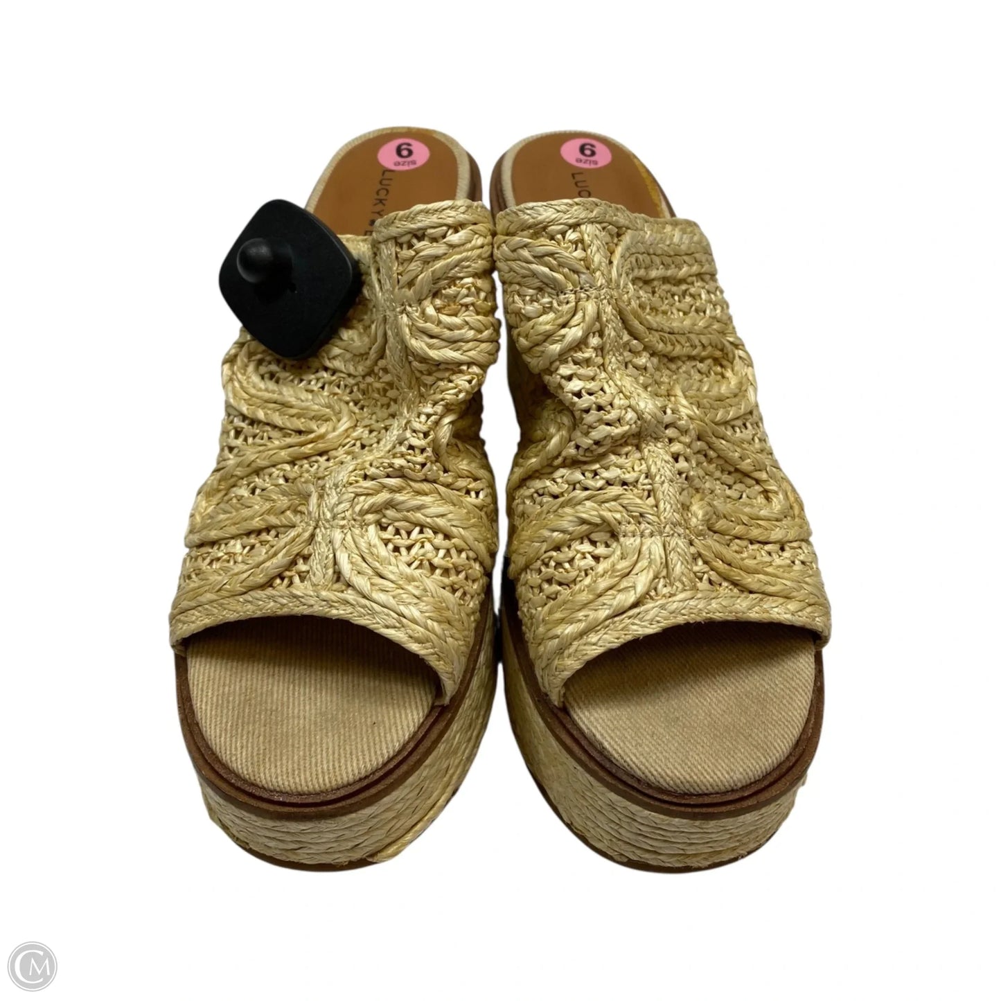 Sandals Heels Wedge By Lucky Brand In Tan, Size: 9