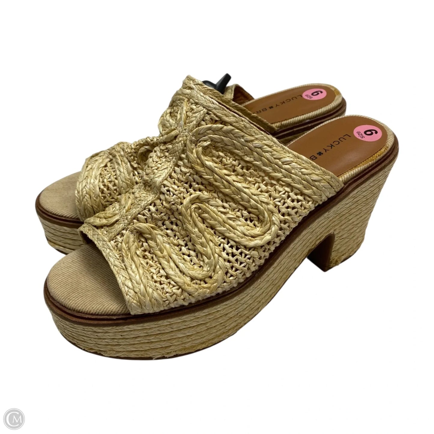 Sandals Heels Wedge By Lucky Brand In Tan, Size: 9