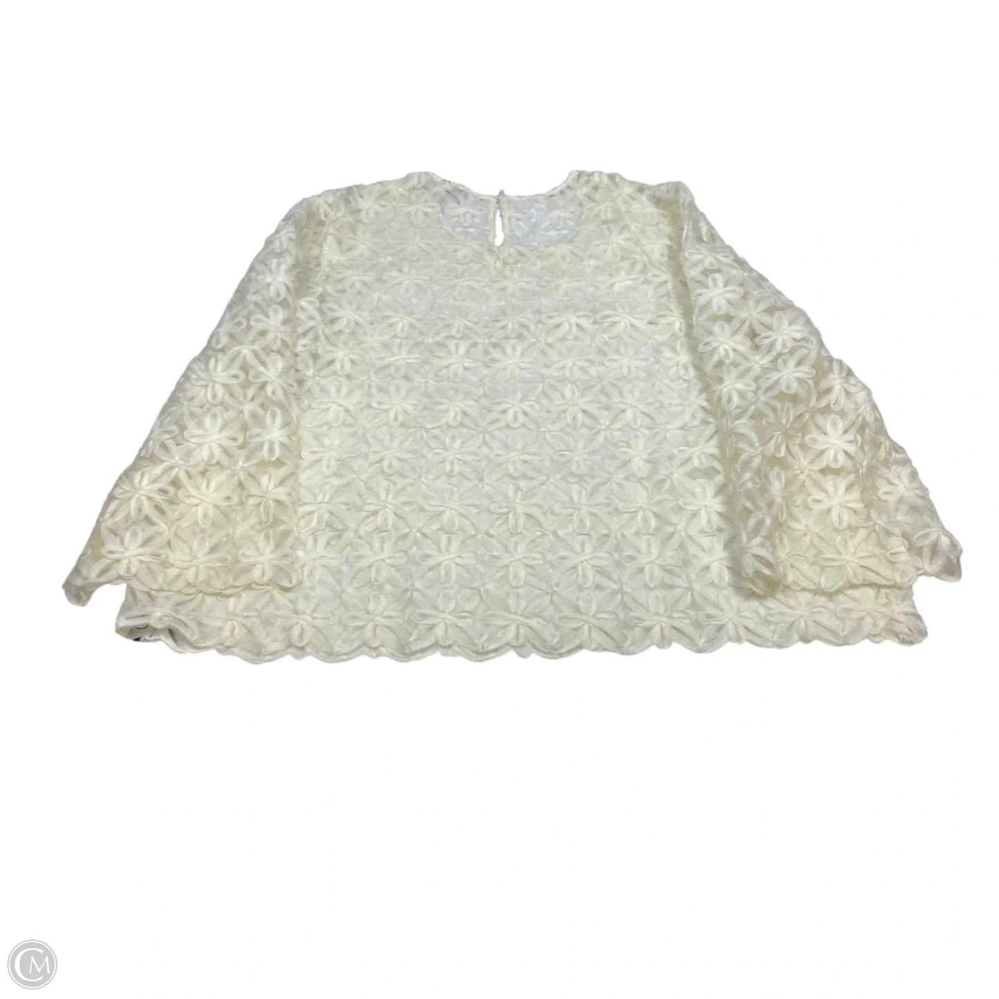 Top Long Sleeve By Cato In Cream, Size: Xl