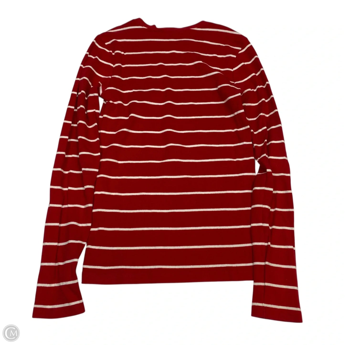 Top Long Sleeve By Ralph Lauren In Red & White, Size: M