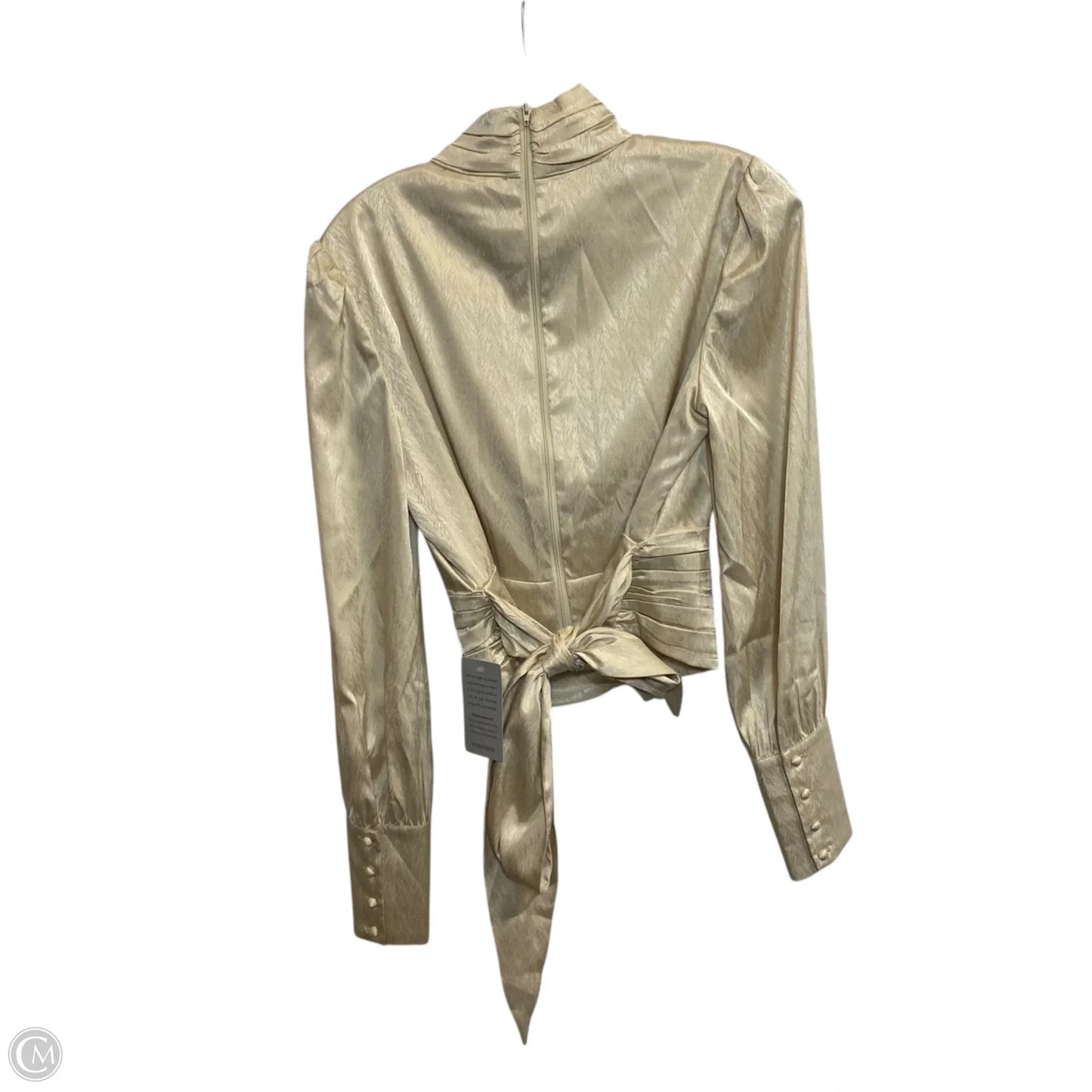 Blouse Long Sleeve By Wayf In Gold, Size: M