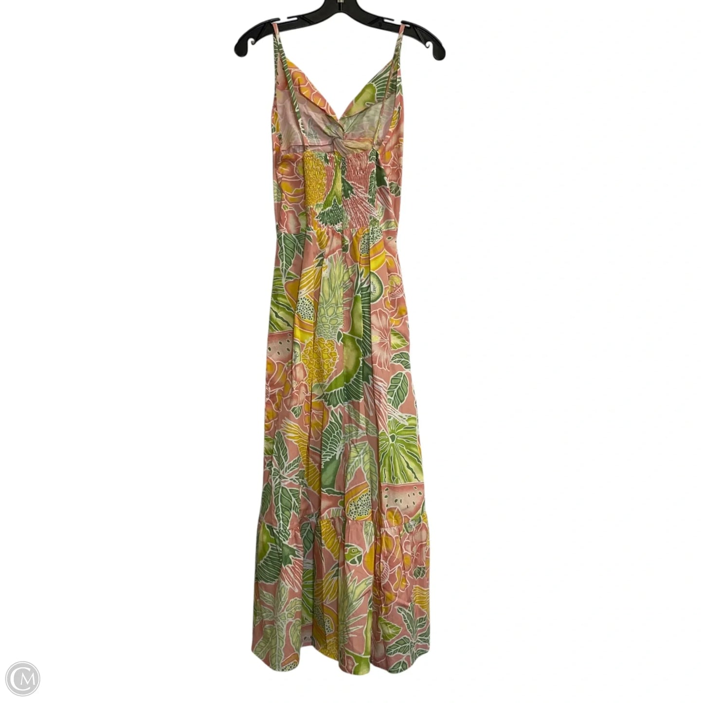 Dress Casual Maxi By Kenny Flowers In Green & Pink, Size: M