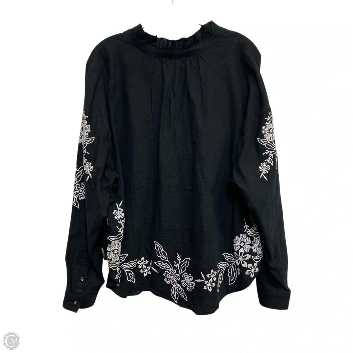 Blouse Long Sleeve By Pilcro In Black, Size: 1x
