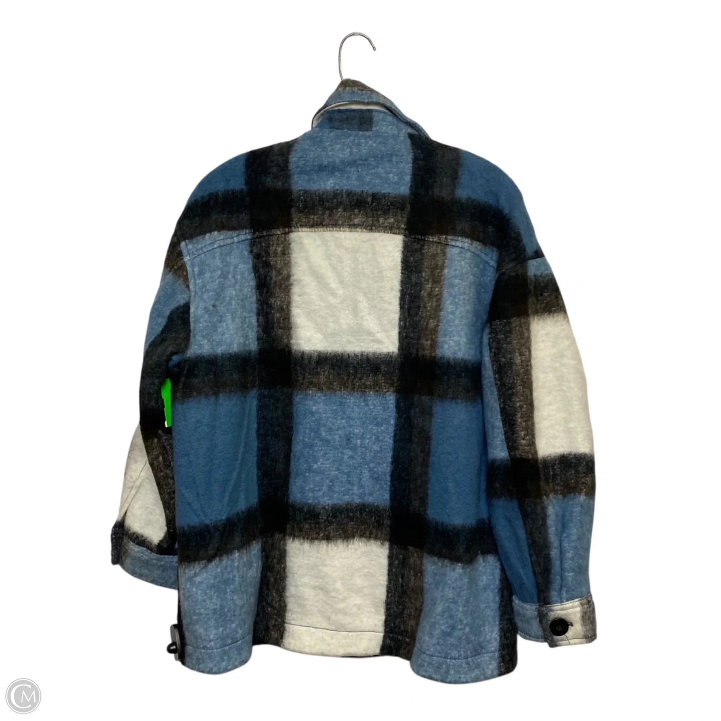 Jacket Shirt By Zara In Black & Blue, Size: Xs