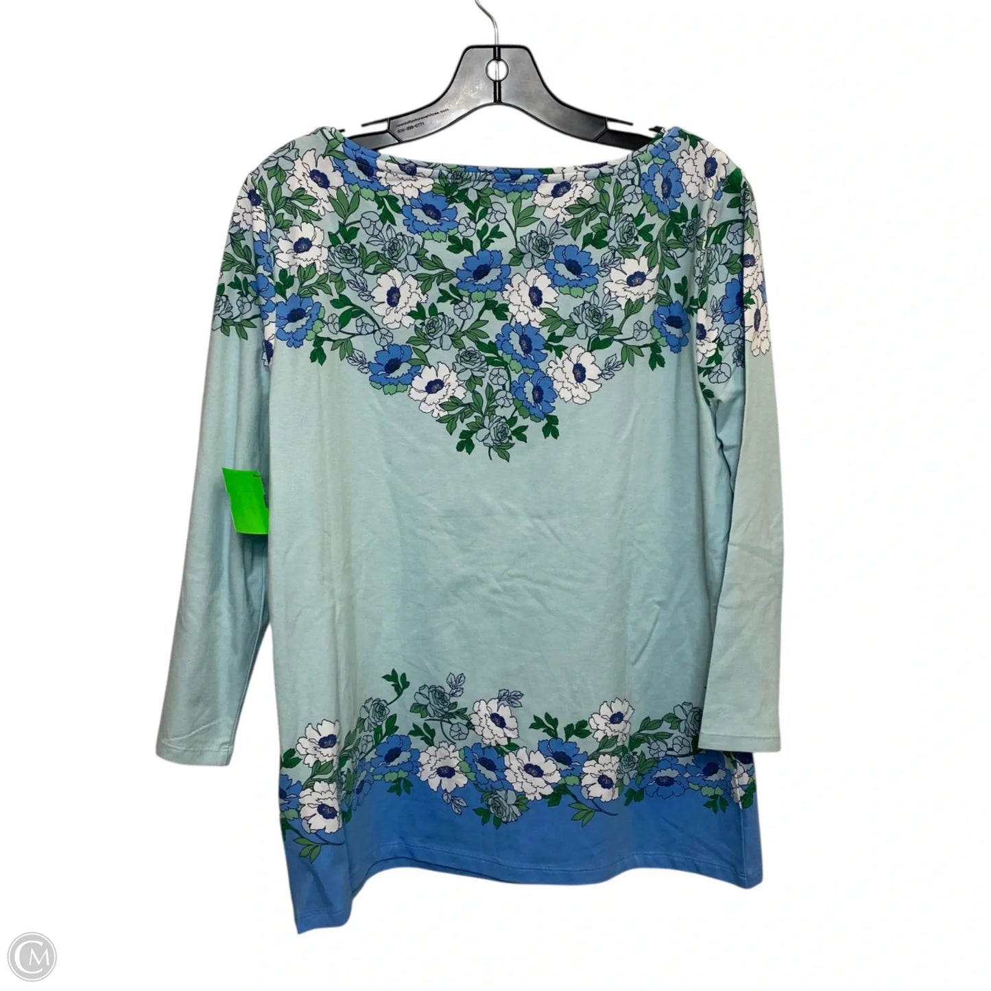 Top 3/4 Sleeve By Talbots In Blue, Size: L