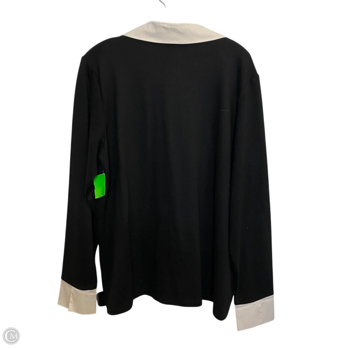 Top Long Sleeve By Jones New York In Black & White, Size: Xl