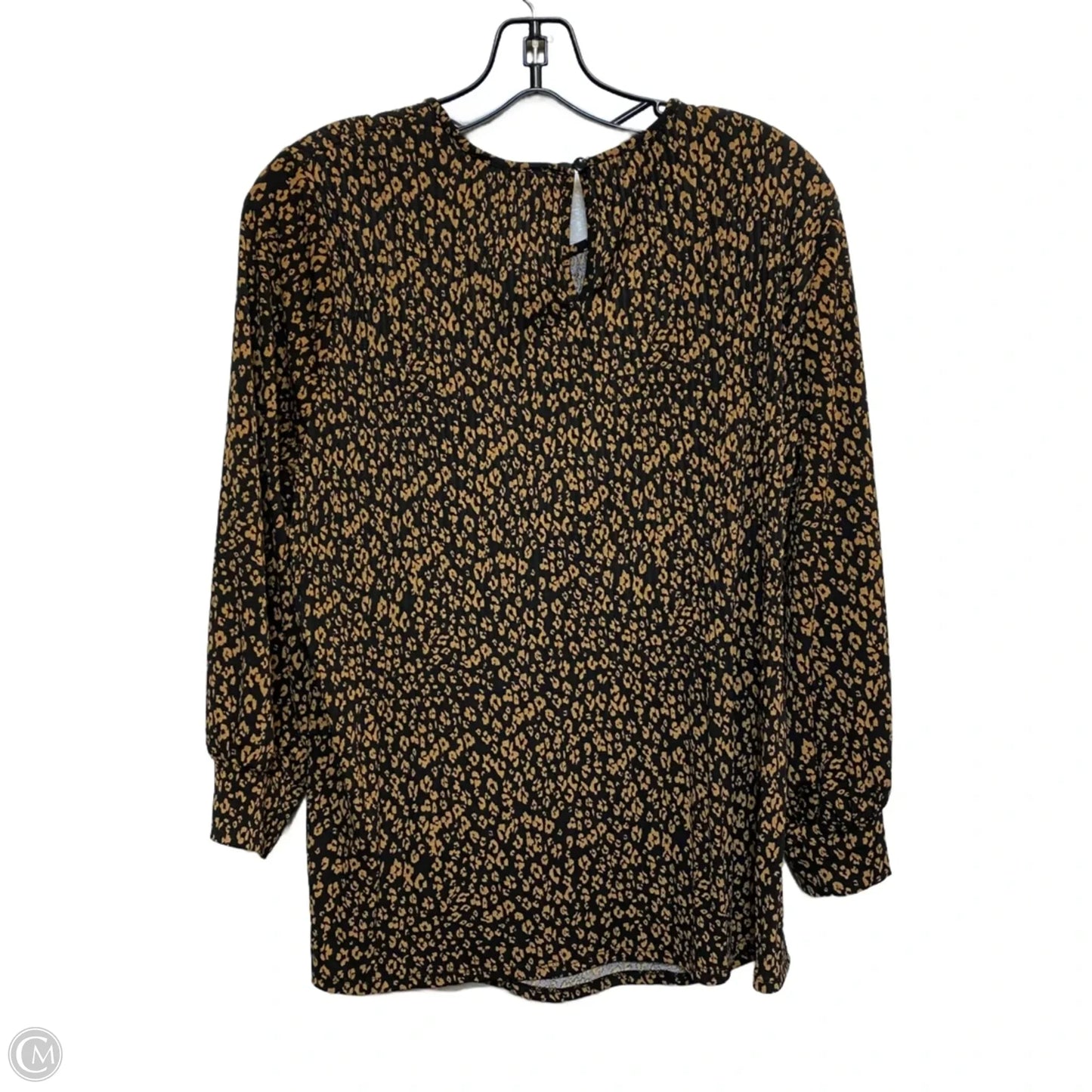 Top Long Sleeve By Adrianna Papell In Black & Brown, Size: L