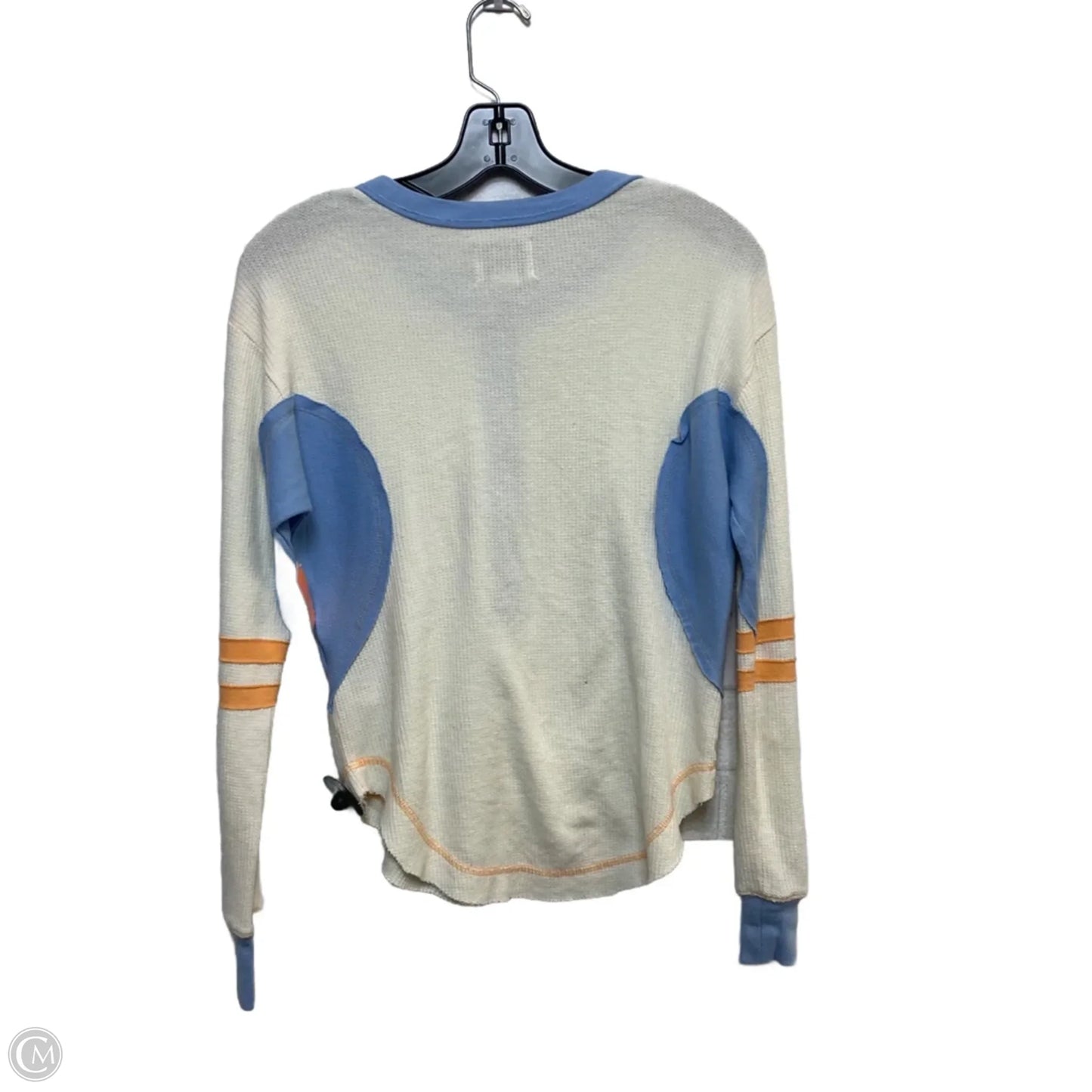 Top Long Sleeve By Bdg In Blue & Cream, Size: S