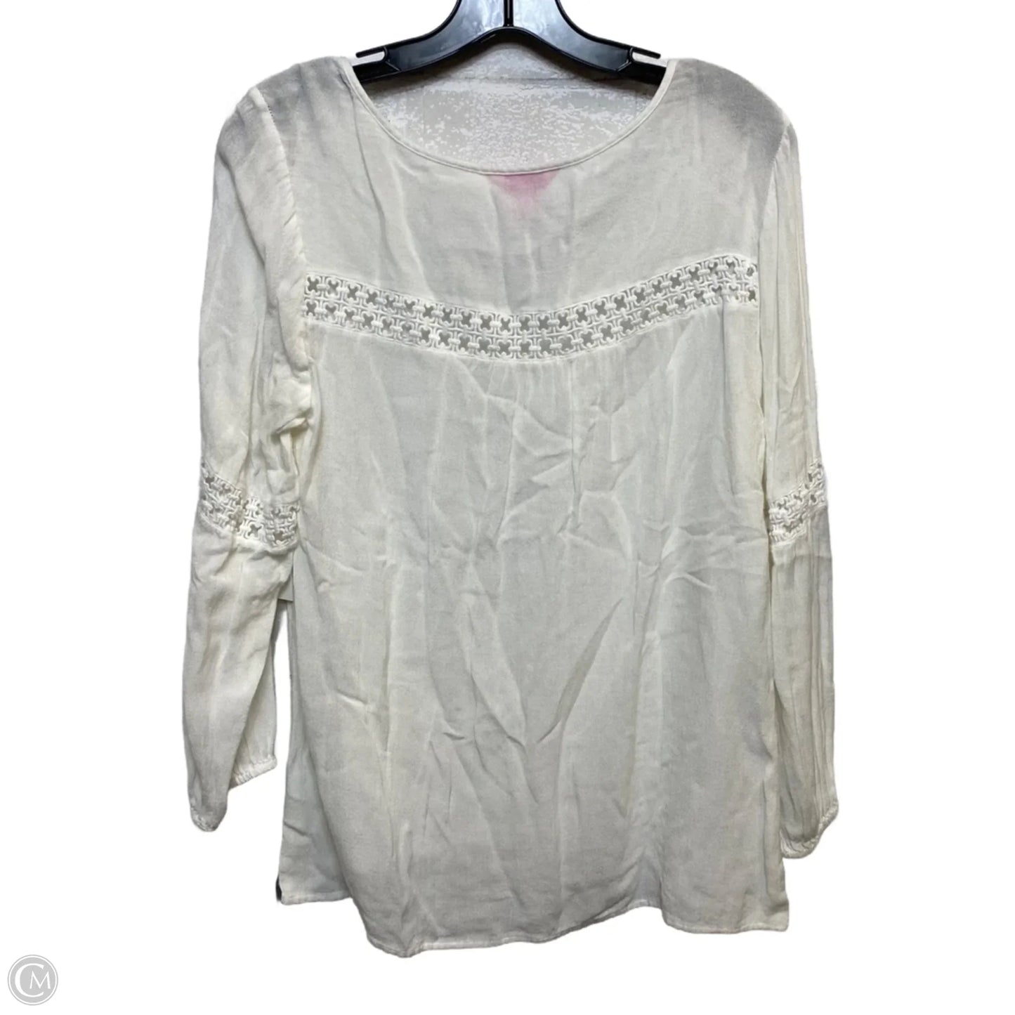 Top Long Sleeve Designer By Lilly Pulitzer In Cream, Size: L