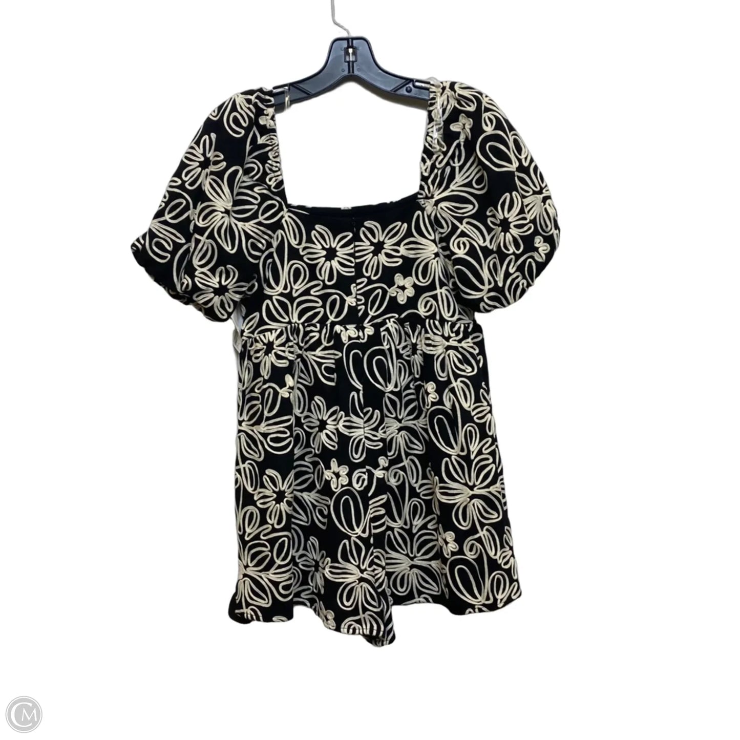 Romper By Clothes Mentor In Blue & Cream, Size: M