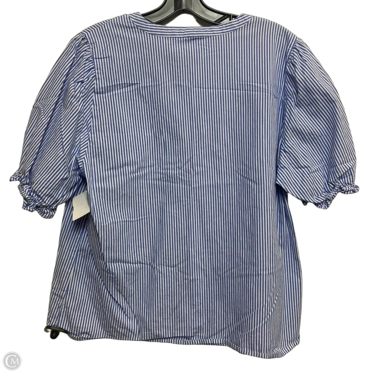 Top Short Sleeve By J. Crew In Blue & White, Size: L