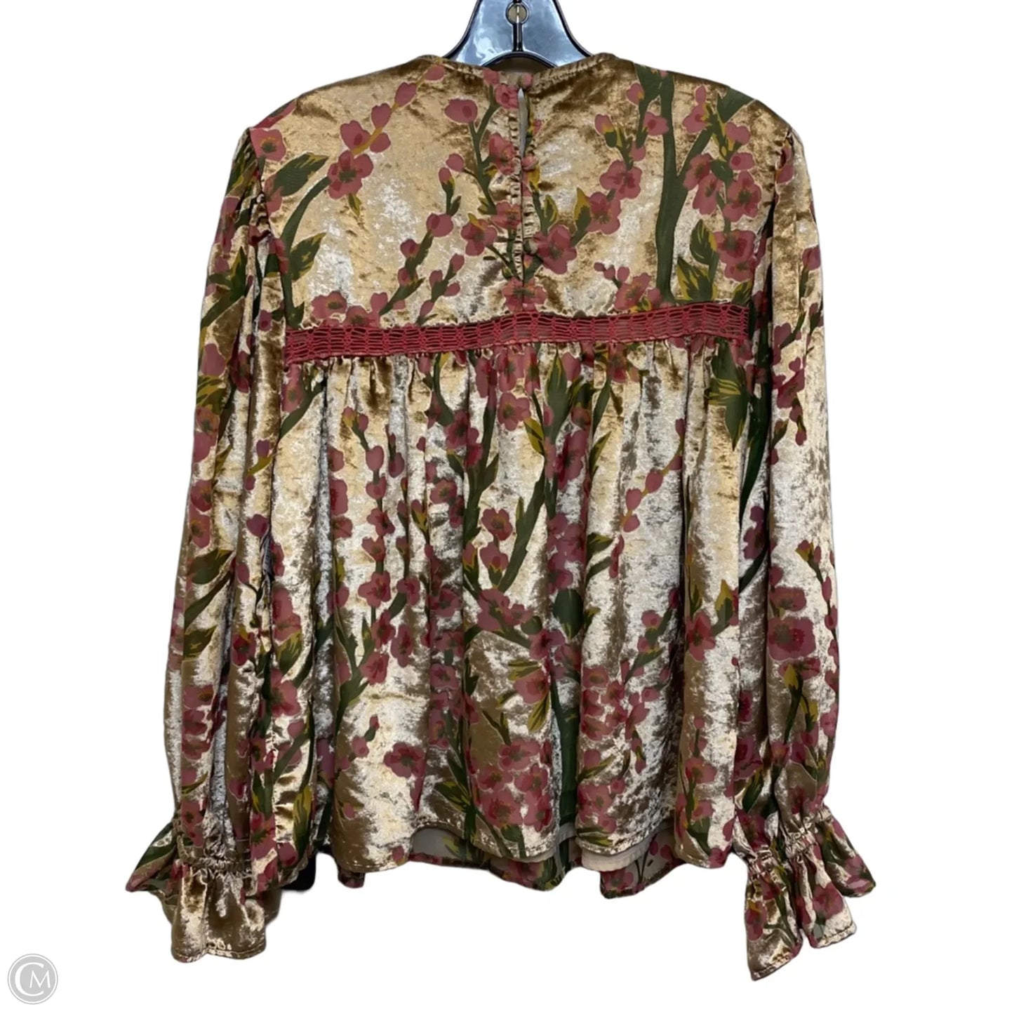 Top Long Sleeve By Let Me Be In Gold & Pink, Size: M