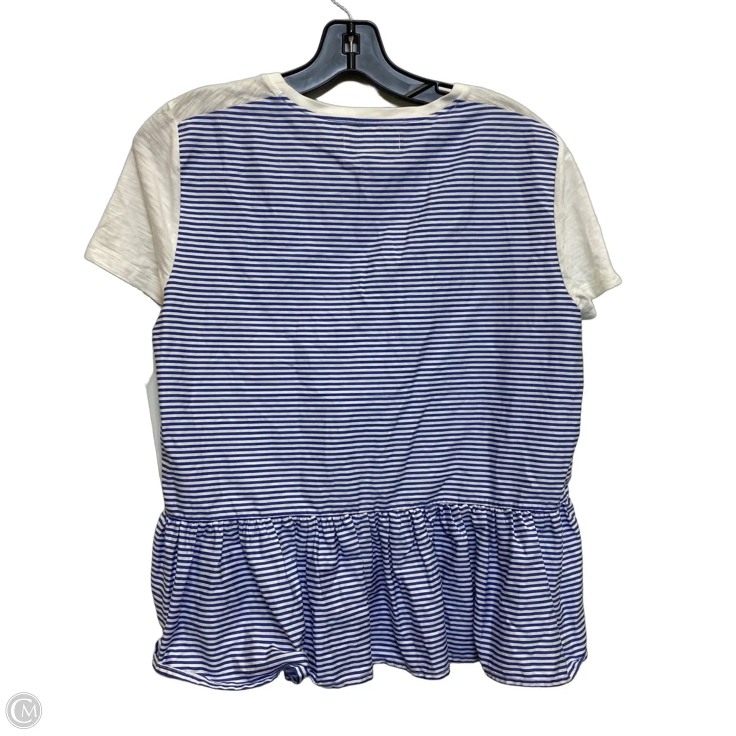 Top Short Sleeve Designer By Kate Spade In Blue & White, Size: M