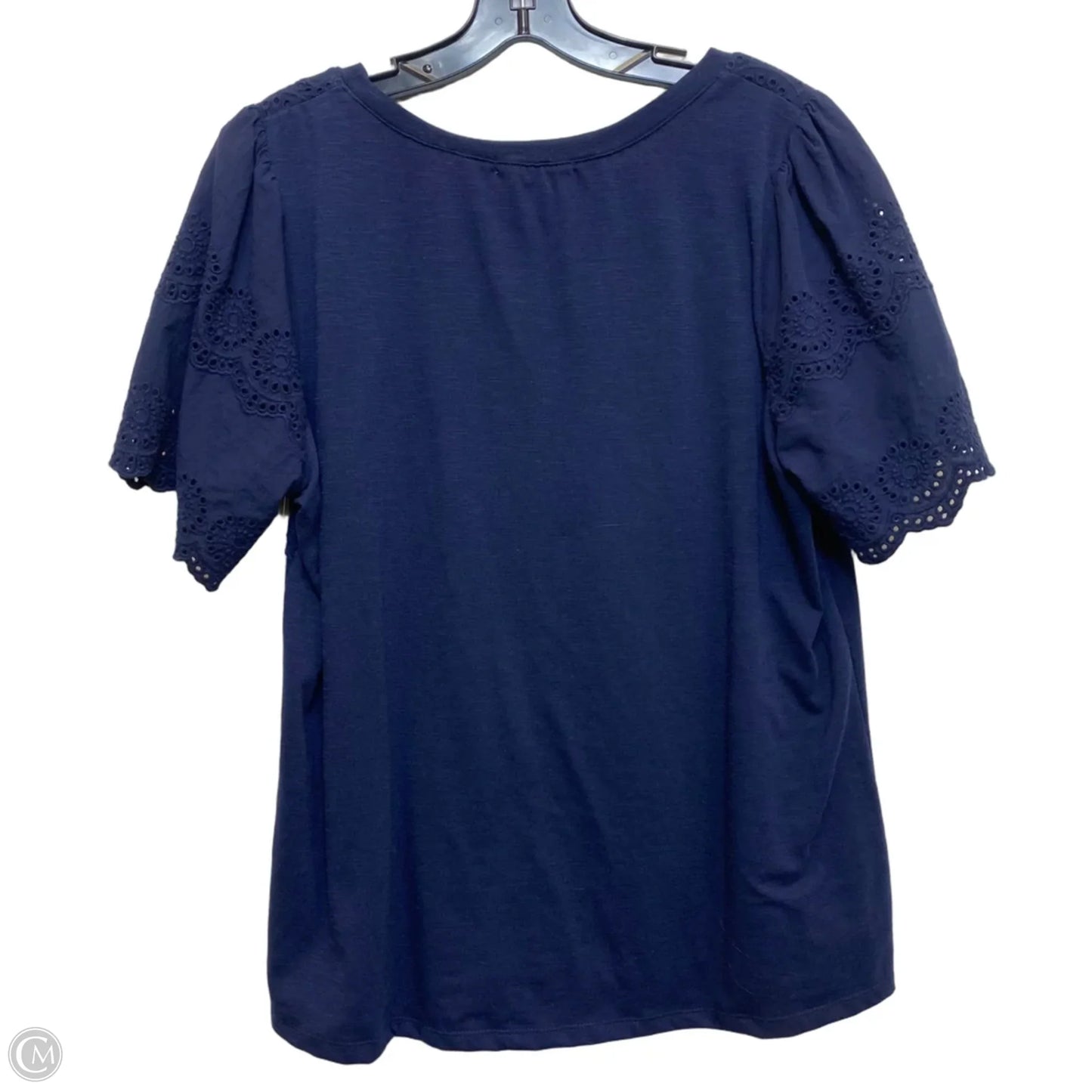 Top Short Sleeve By Notations In Blue, Size: Xl