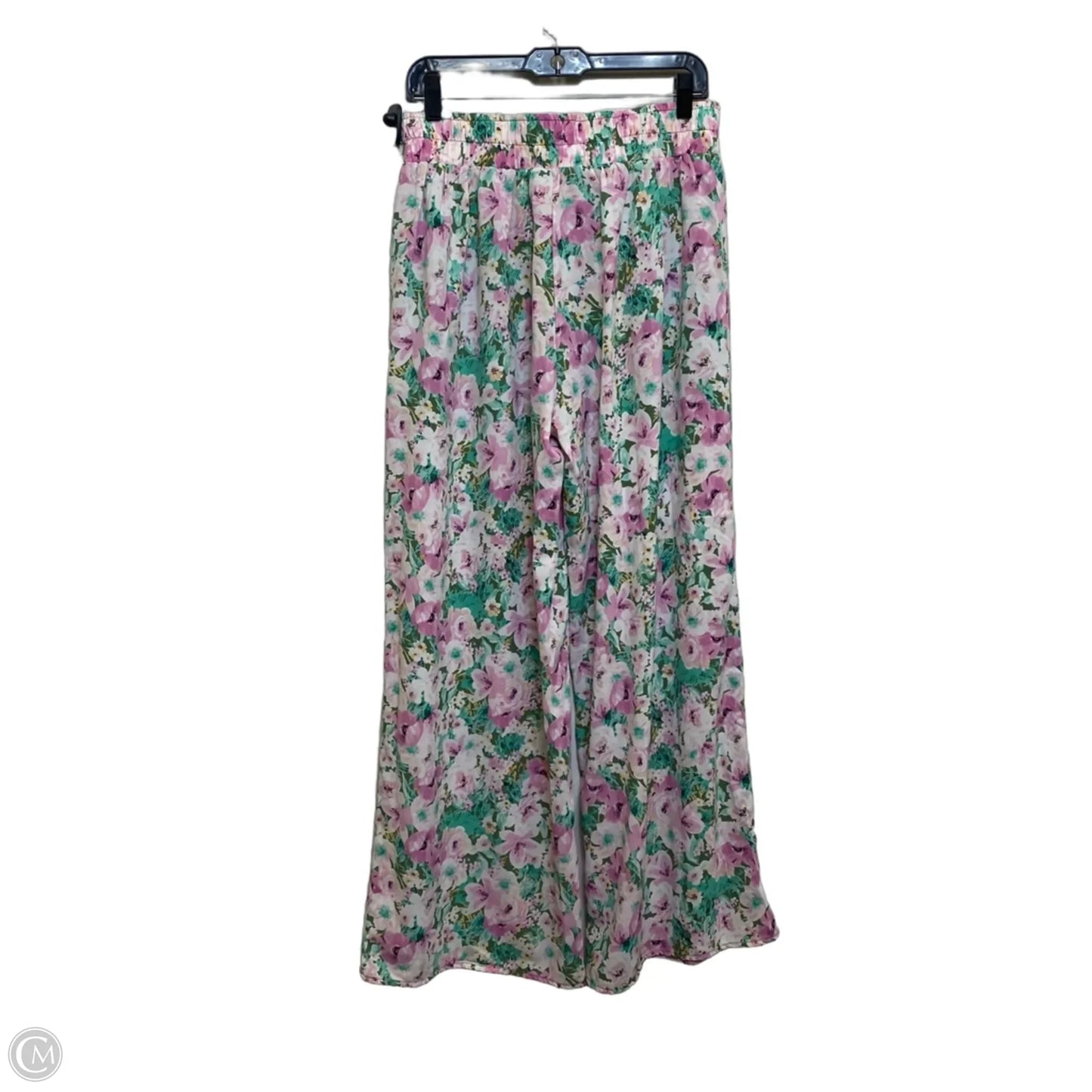 Pants Wide Leg By Entro In Green & Pink, Size: L