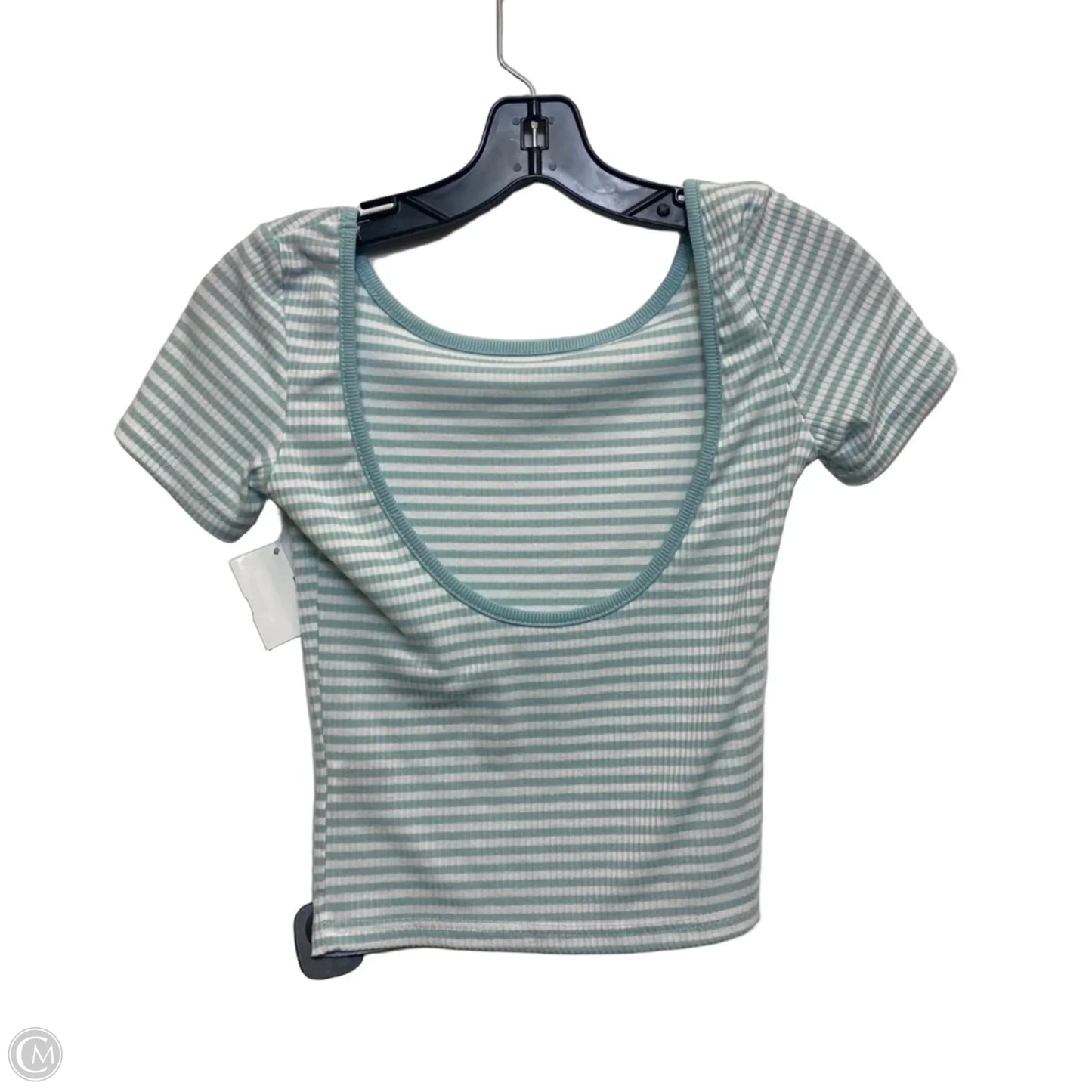 Top Short Sleeve By Dazy In Green & White, Size: S